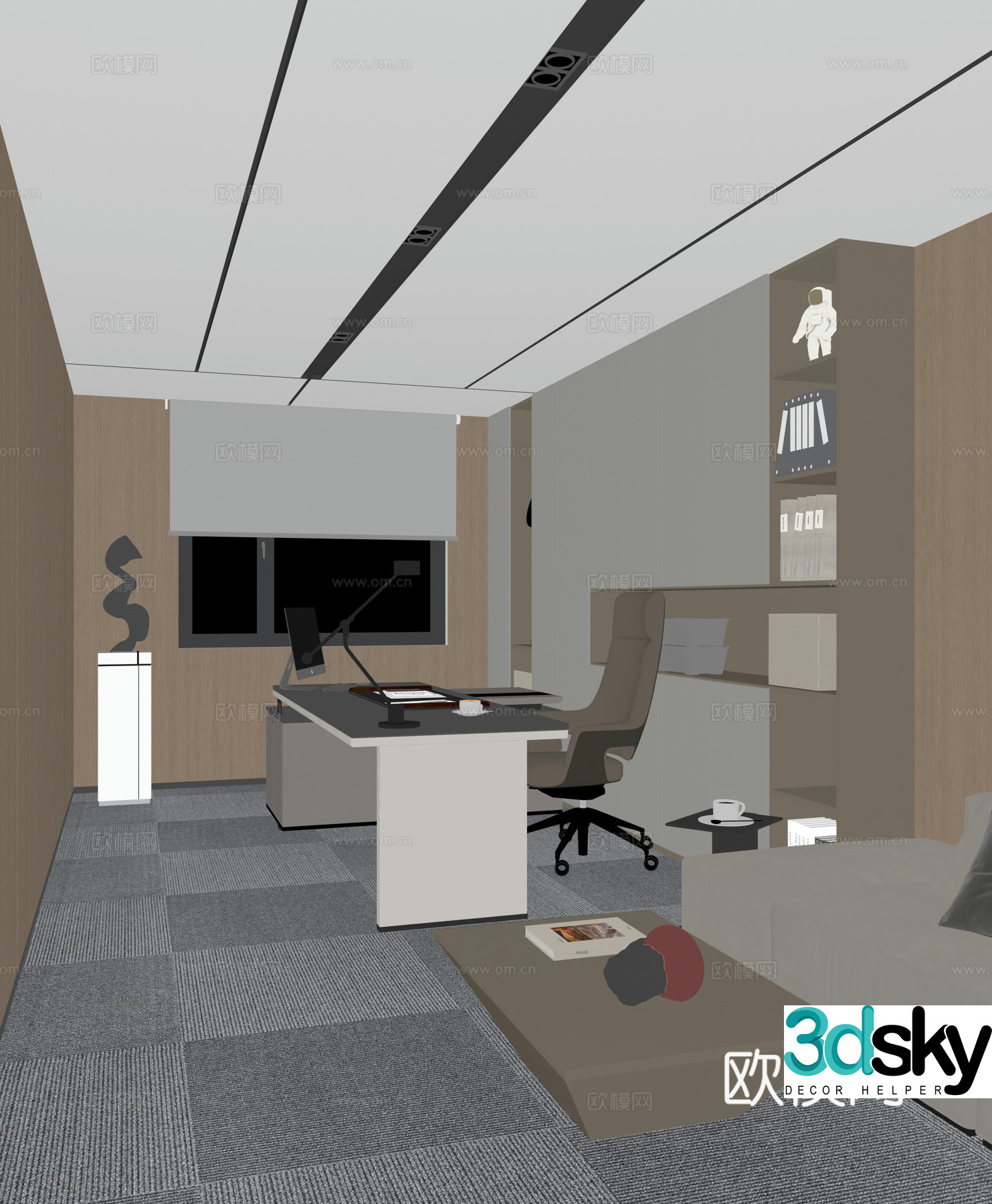 Modern manager office 3d model