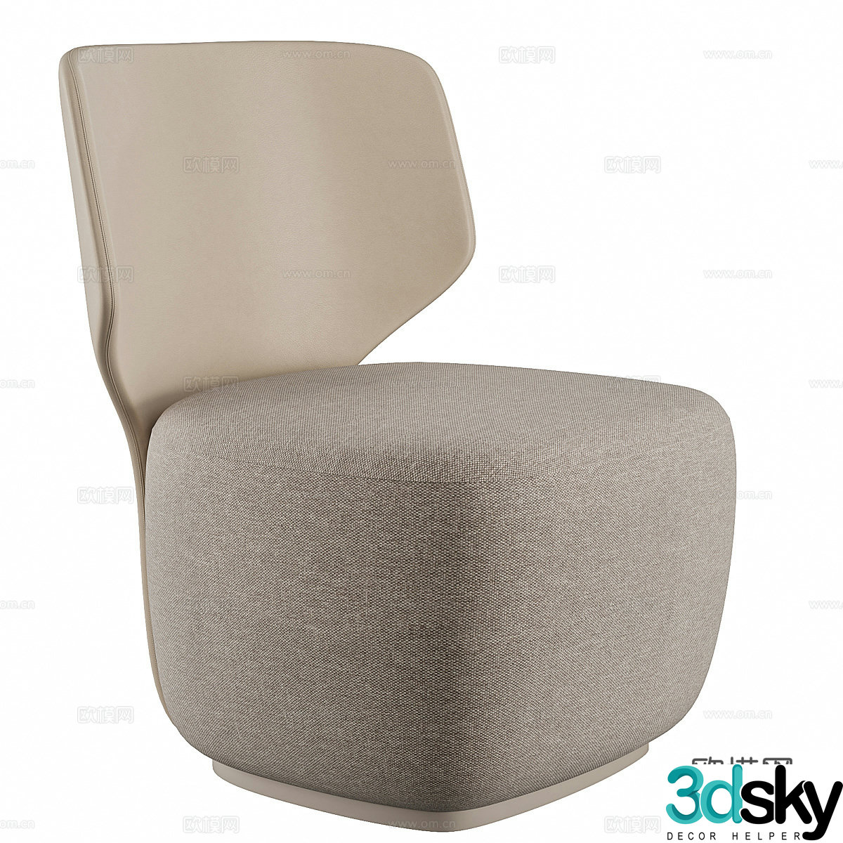 New Chinese style light luxury leisure chair 3D model