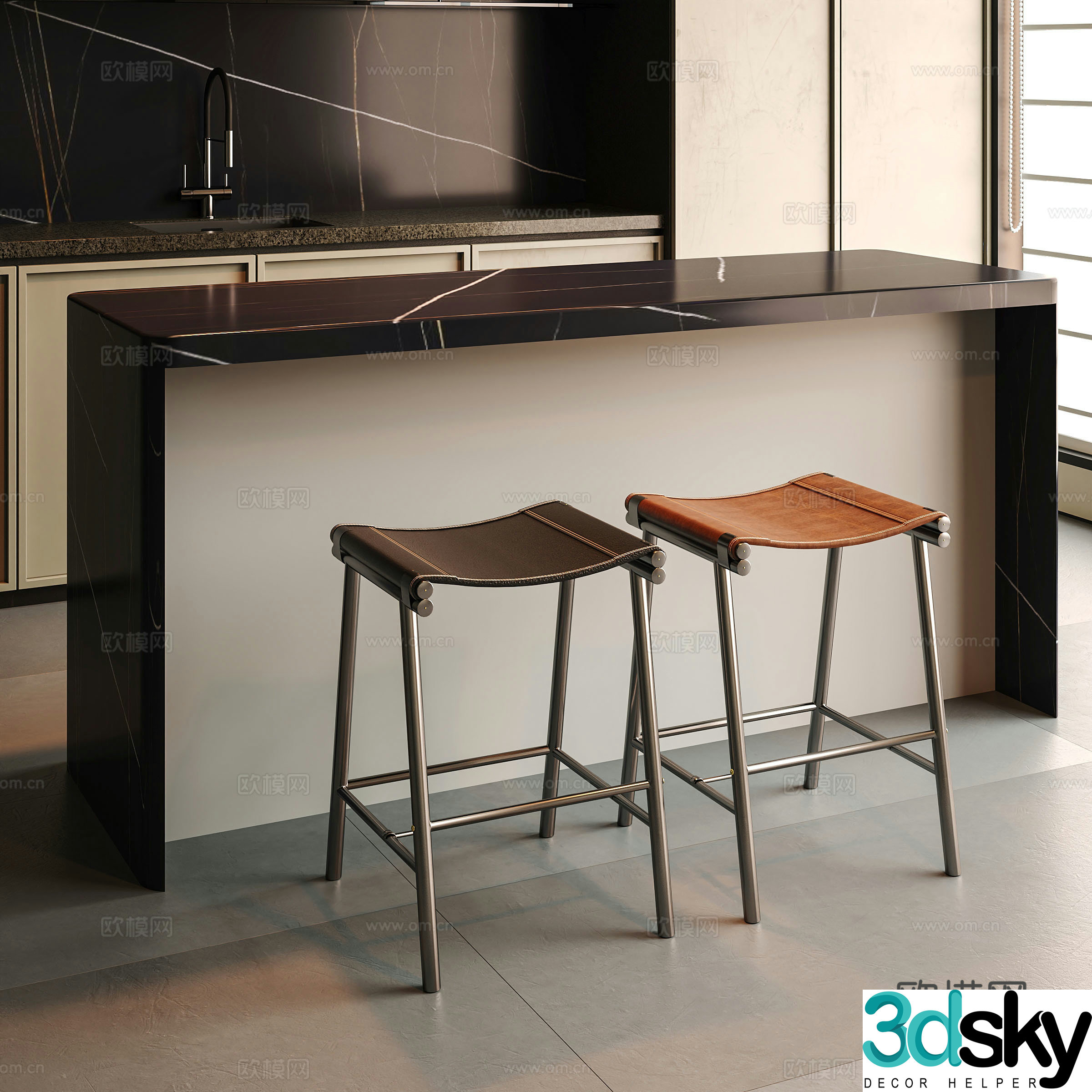 Modern bar chair 3d model