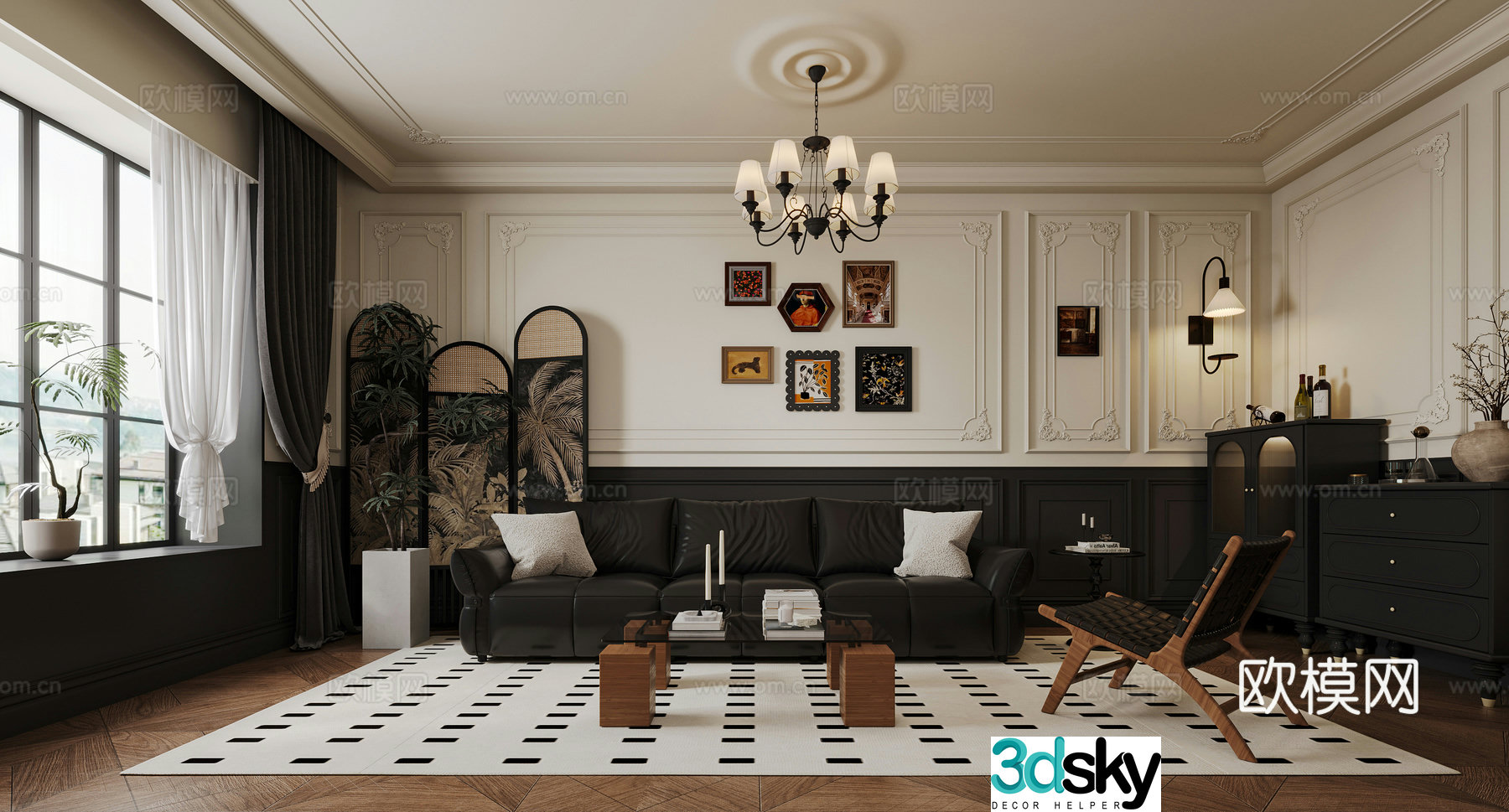 French medieval living room 3d model