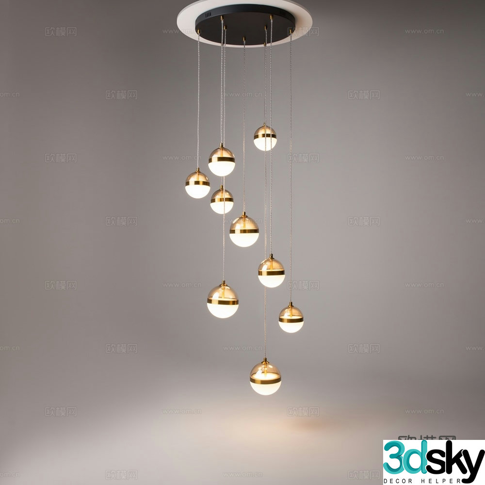 Modern chandelier 3d model