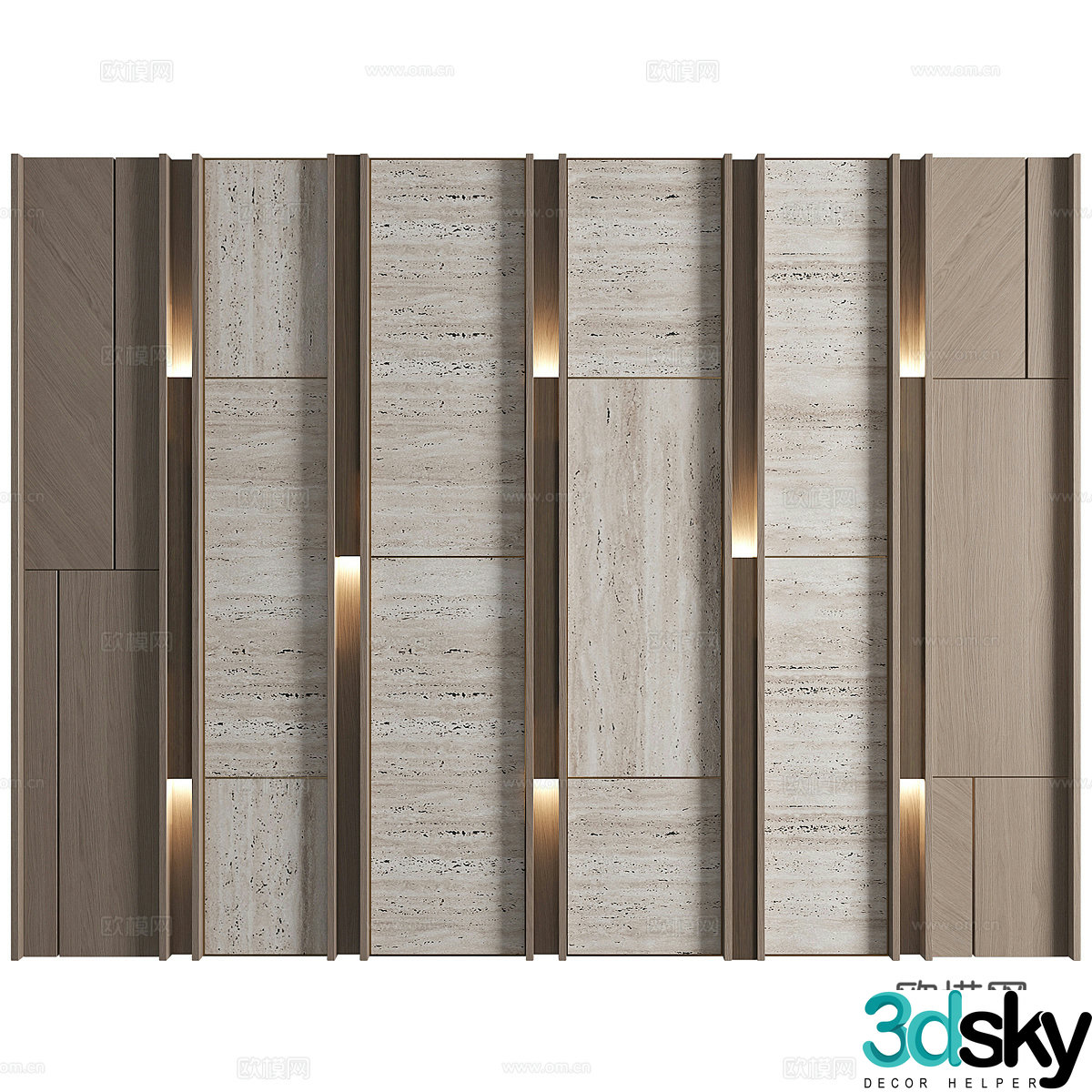 New Chinese style background wall 3d model