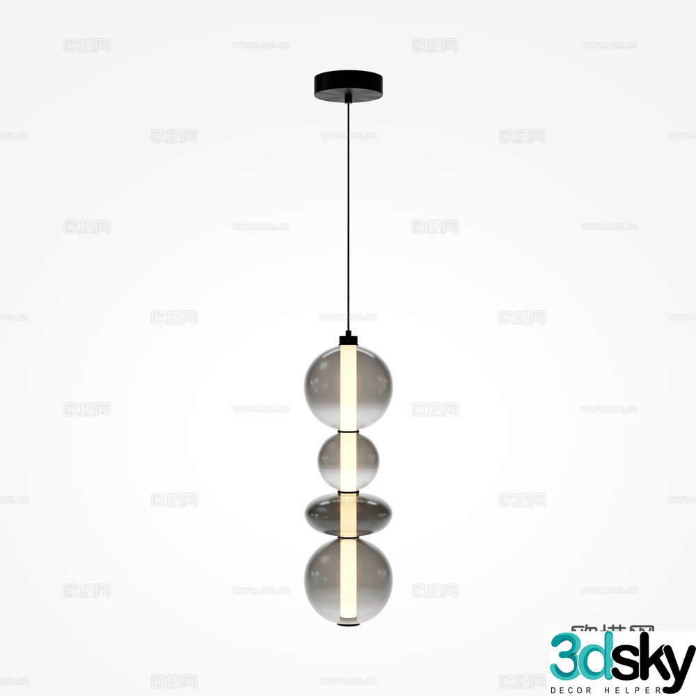 Modern glass chandelier 3d model