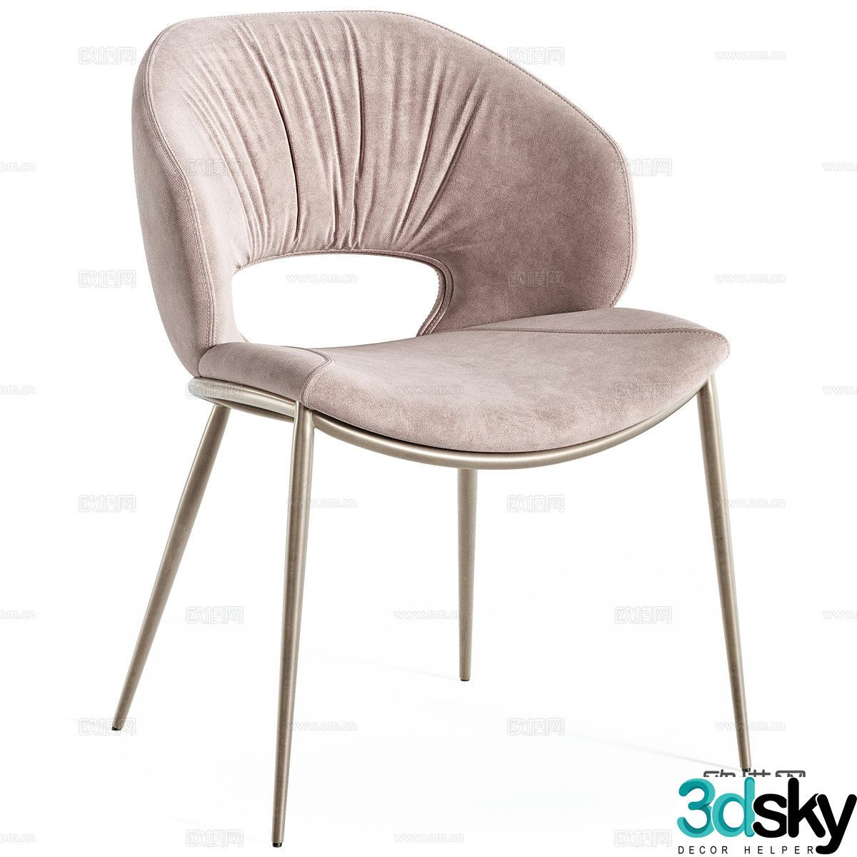 Modern Cream Style Miranda ML Chair 3d Model