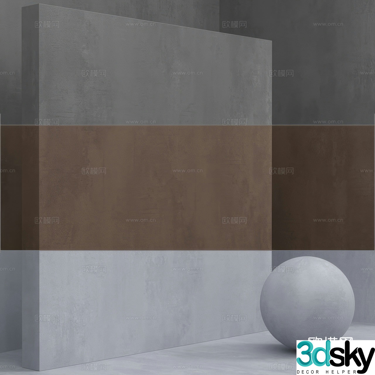 Modern microcement art paint 3d model