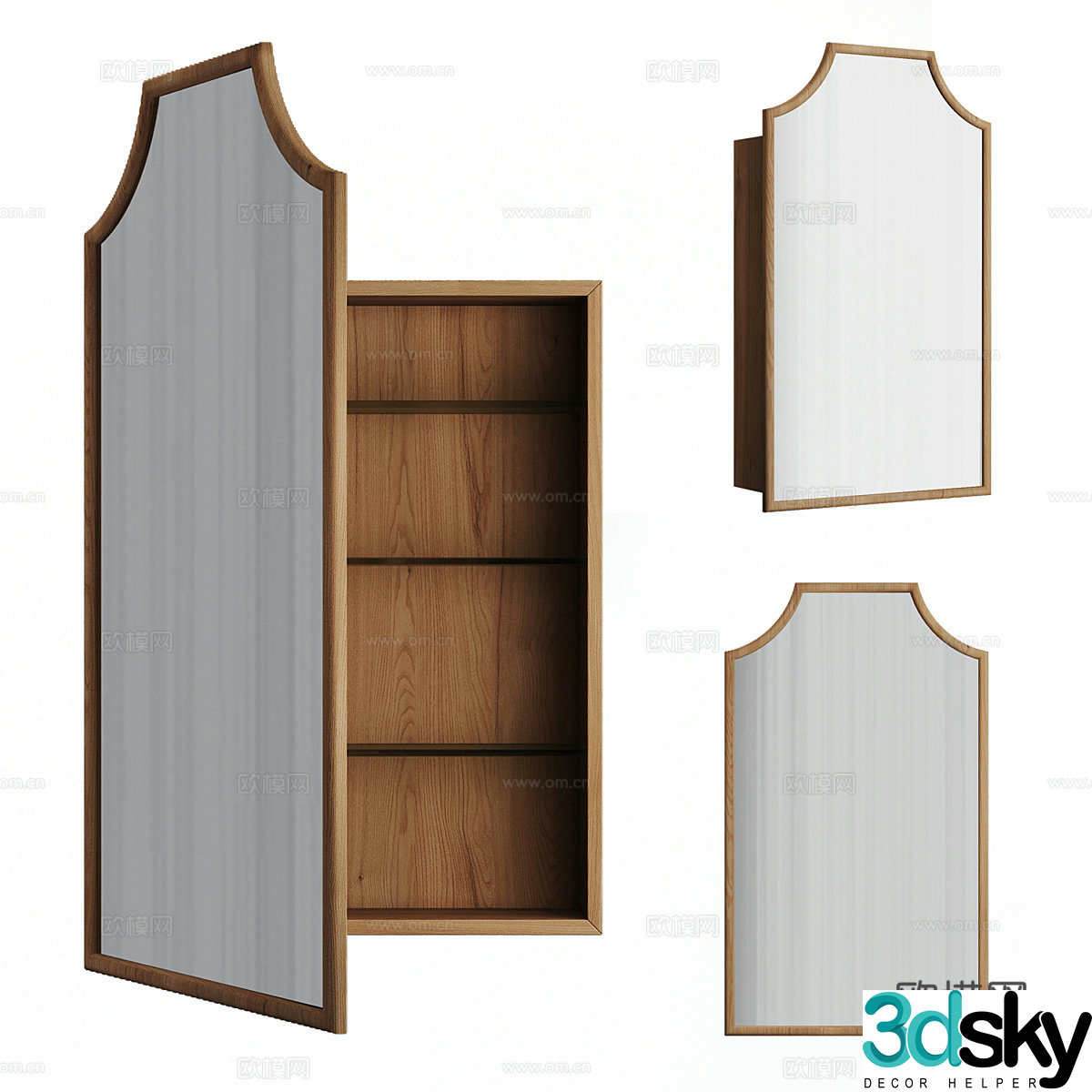 New Chinese mirror cabinet Mirror 3D model