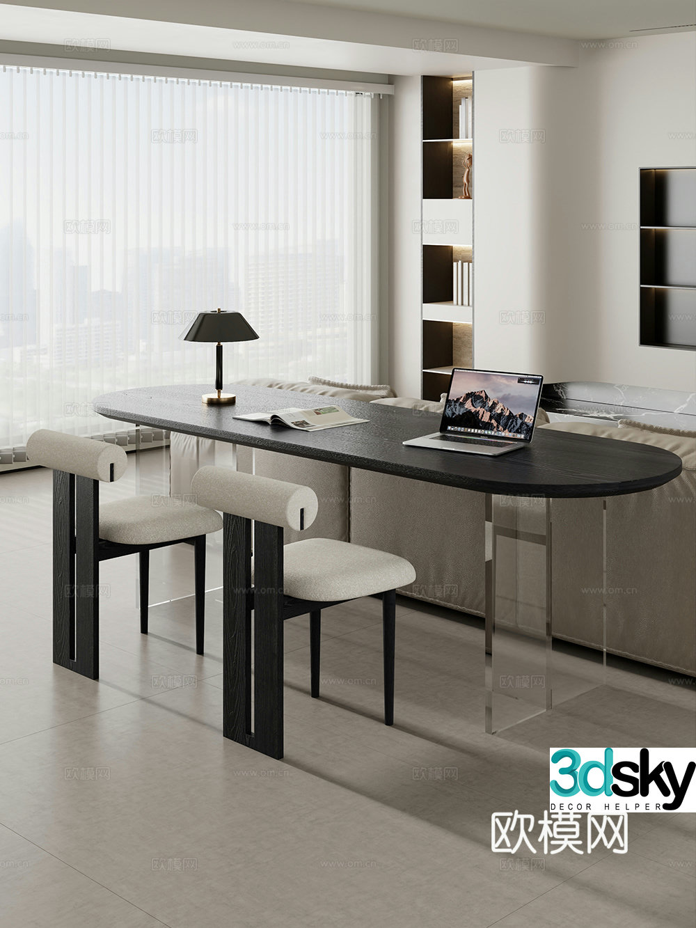 Current horizontal hall table tea table big table desk computer desk simple desk 3D model