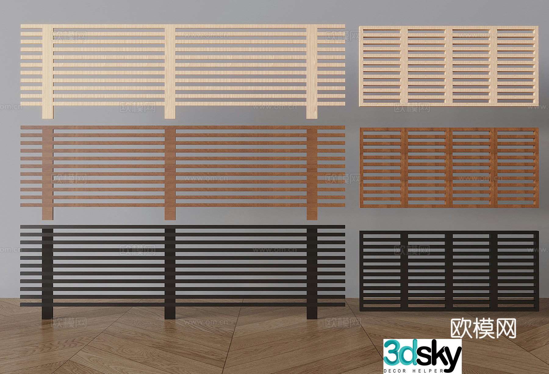 Middle-aged railing fence isolation railing guardrail iron fence 3d model