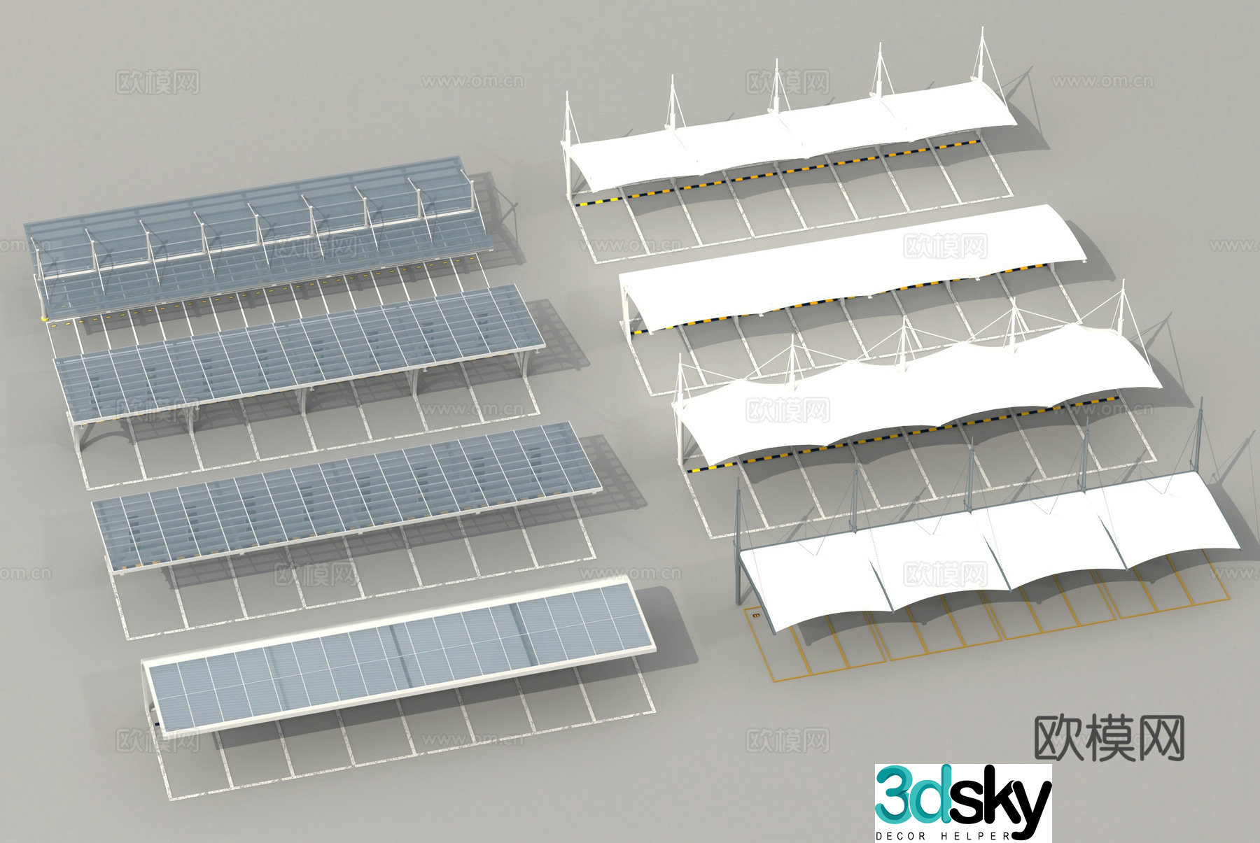 Parking lot parking floor parking shed 3d model
