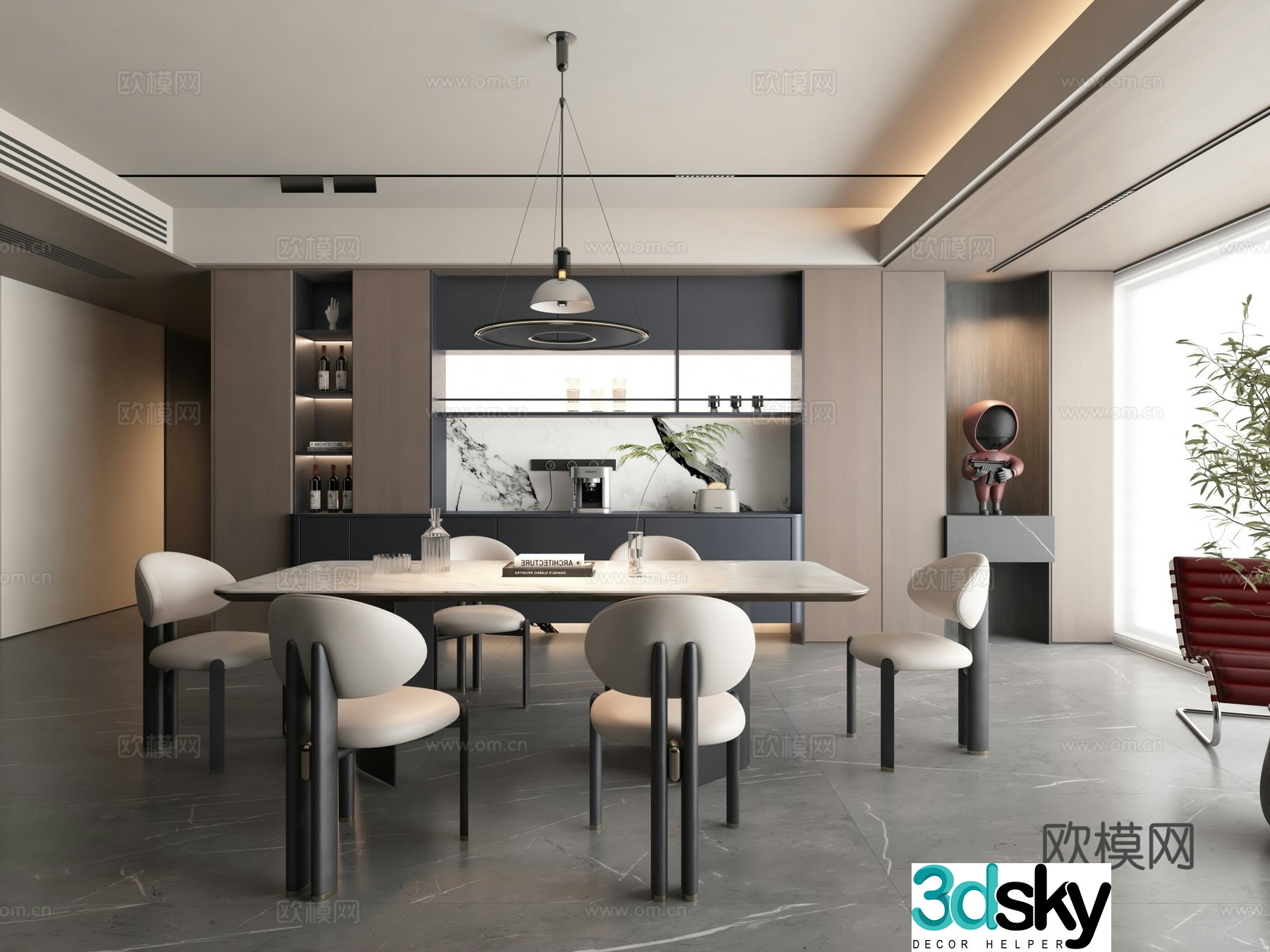 Italian style restaurant 3d model