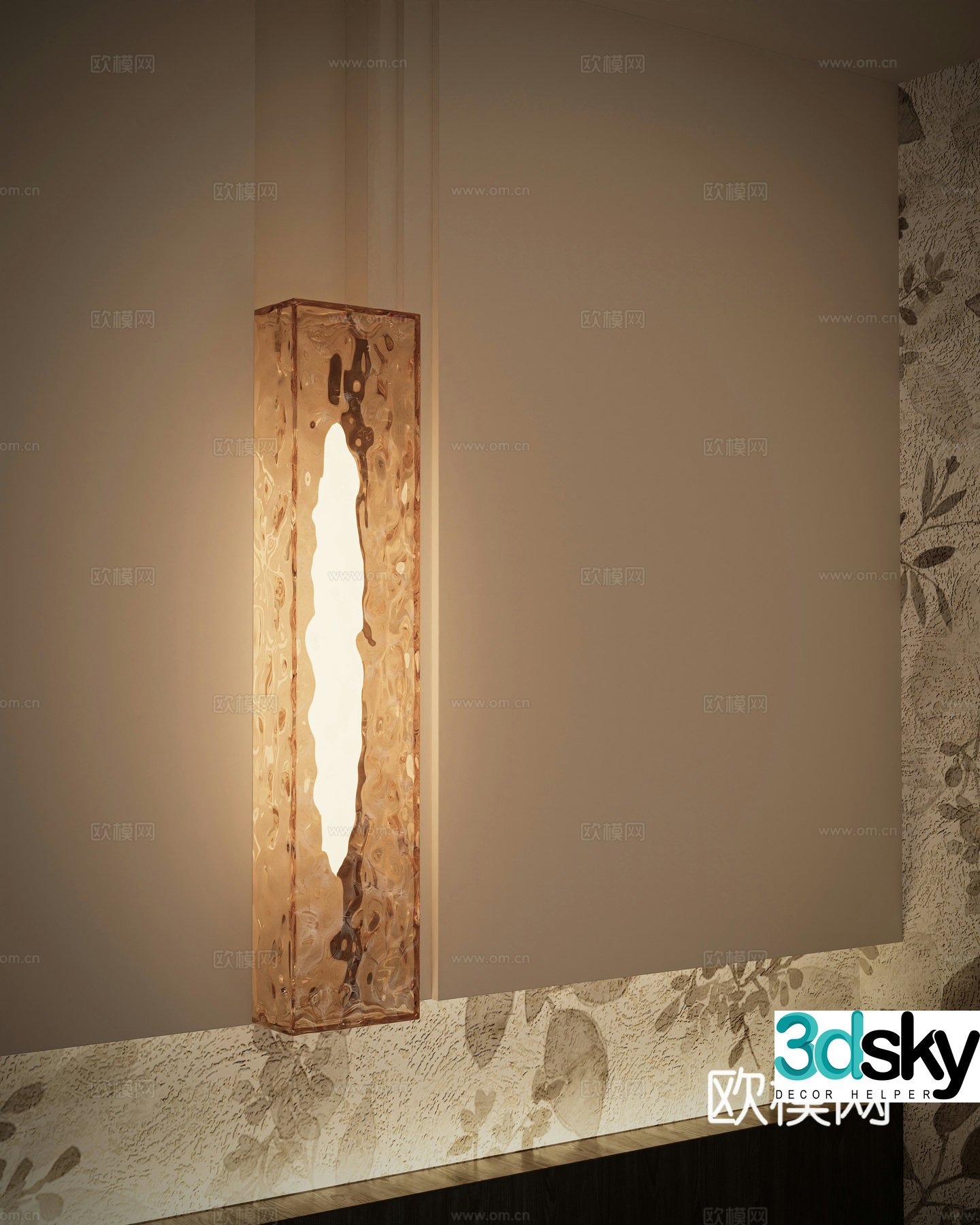 Modern glass wall lamp 3d model