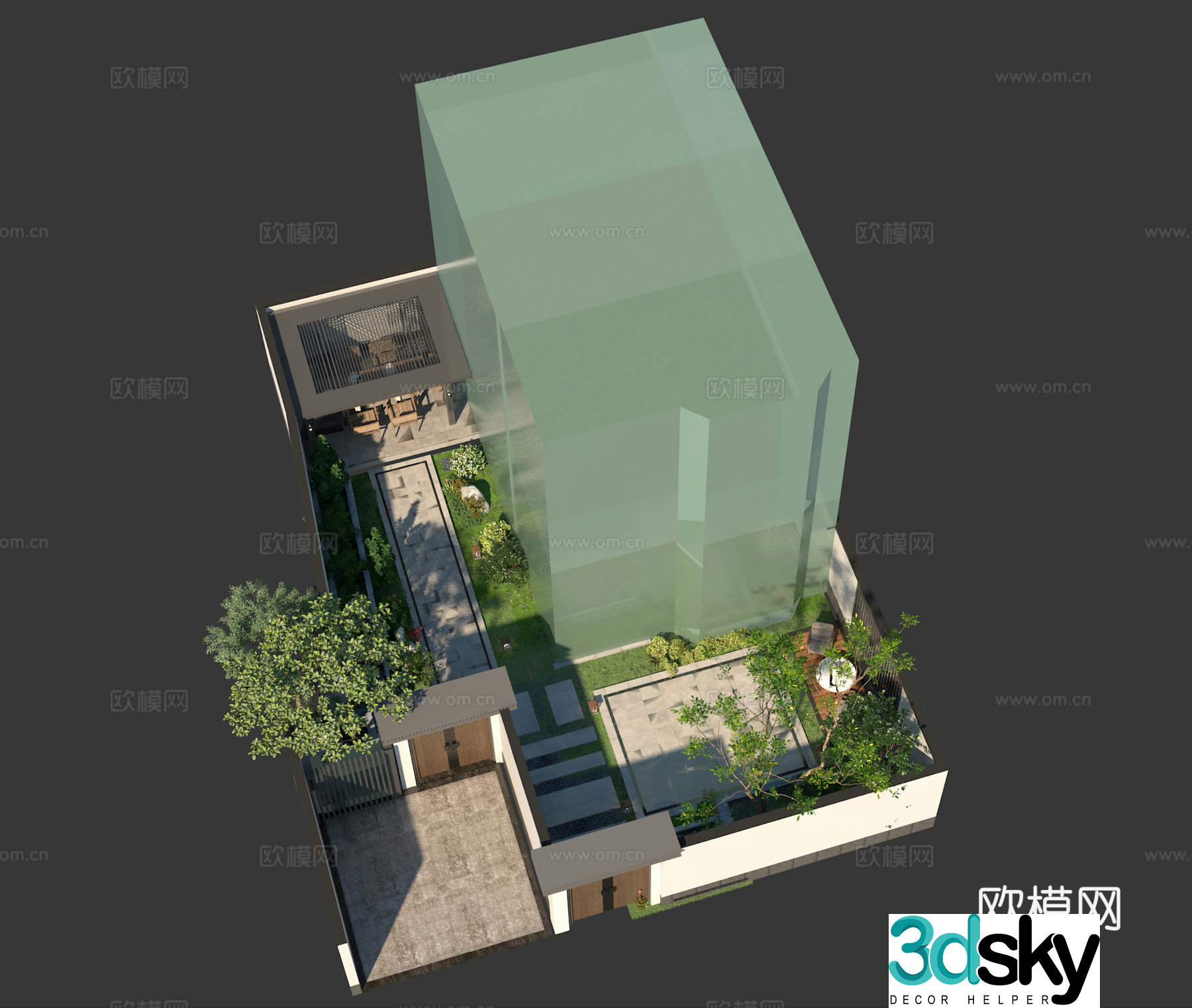 Villa courtyard 3d model