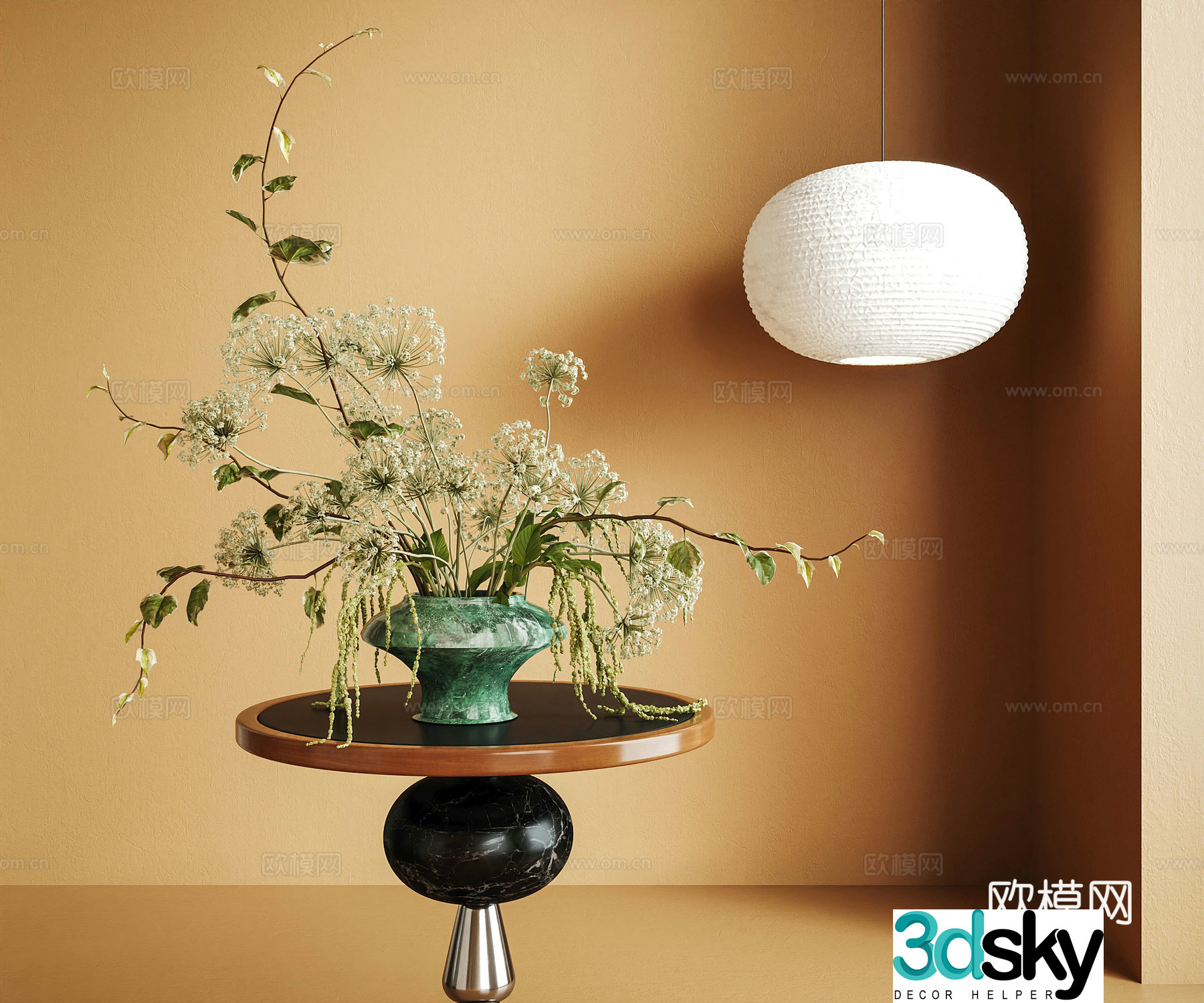 Modern vase flower art 3d model