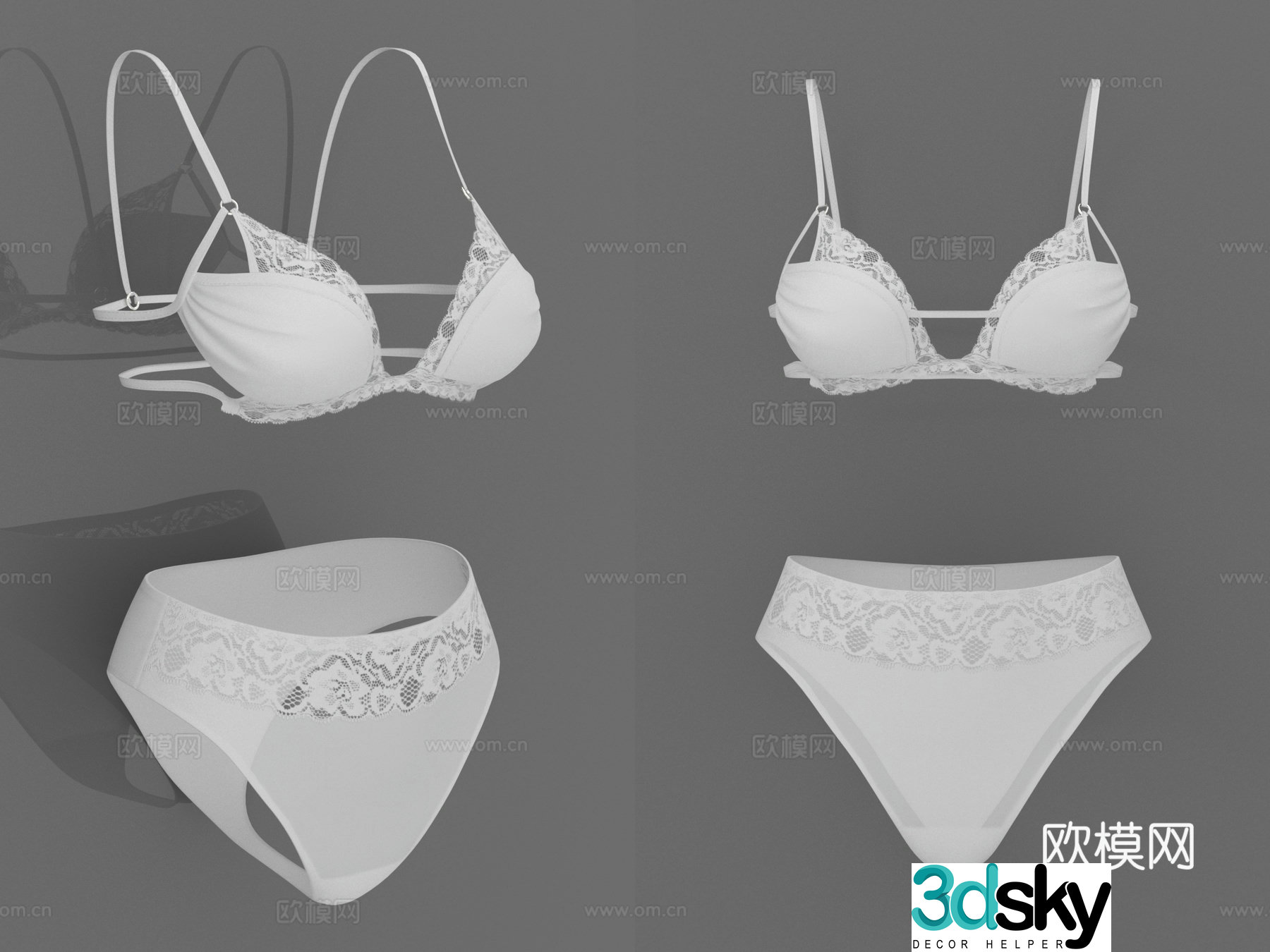 Women’s Underwear Panties Bra Bra Women’s Clothing Women’s 3D Model