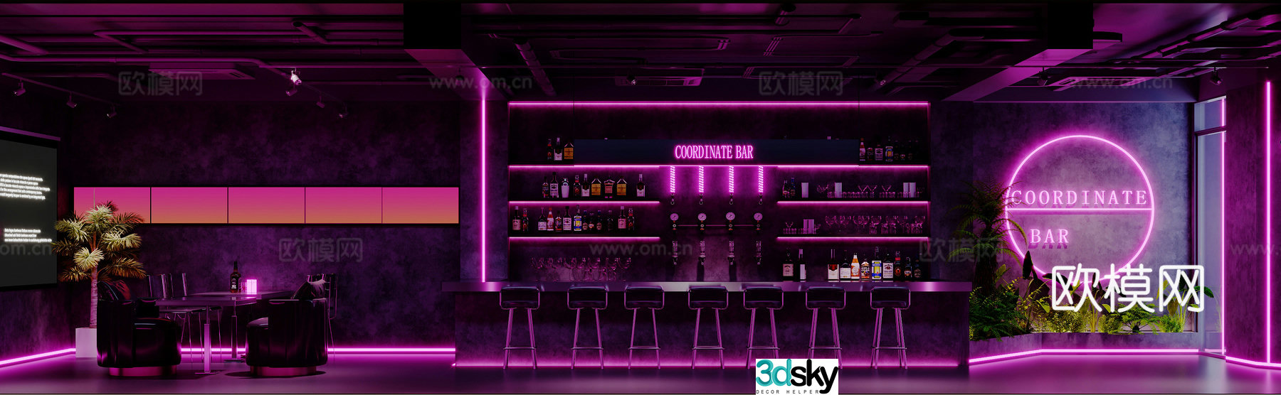 Industrial style tavern 3d model
