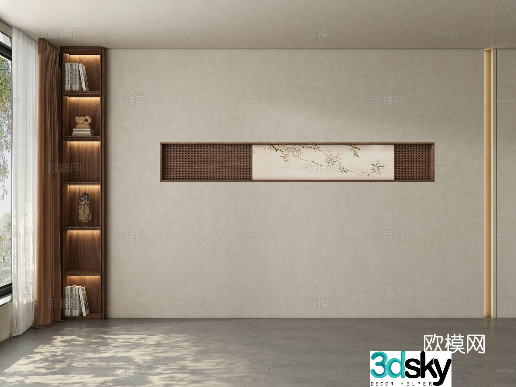 Restaurant Tea room living room background wall 3d model
