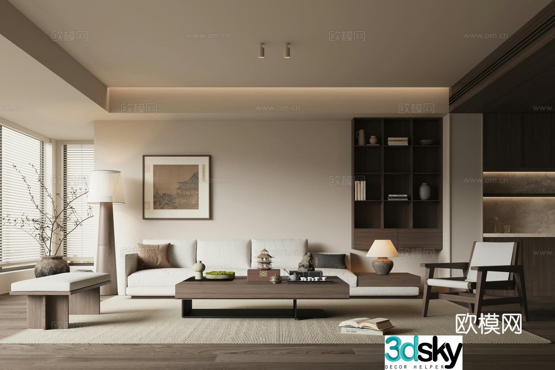 New Chinese Song style living room 3D model