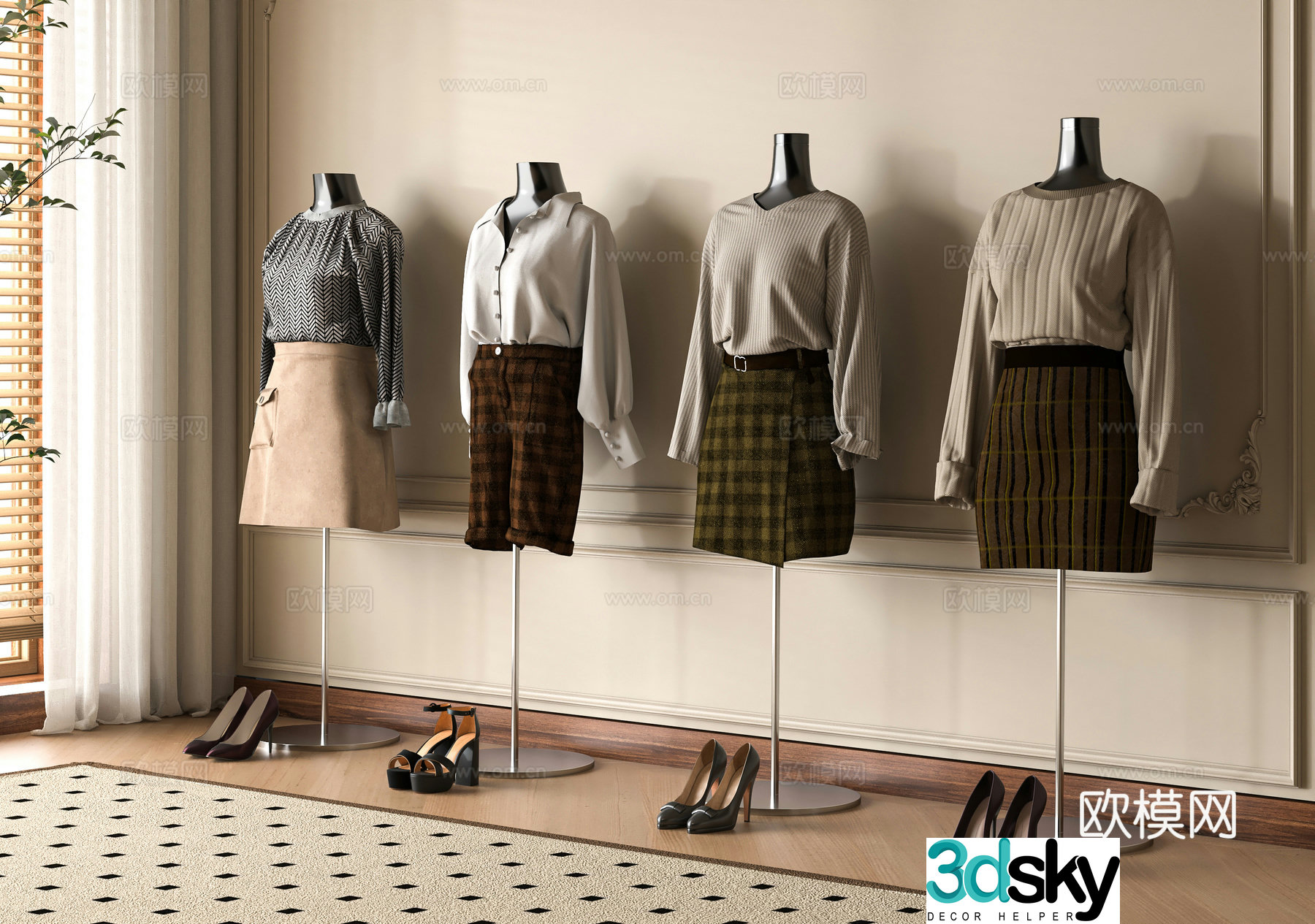 Modern women’s clothing model 3d model