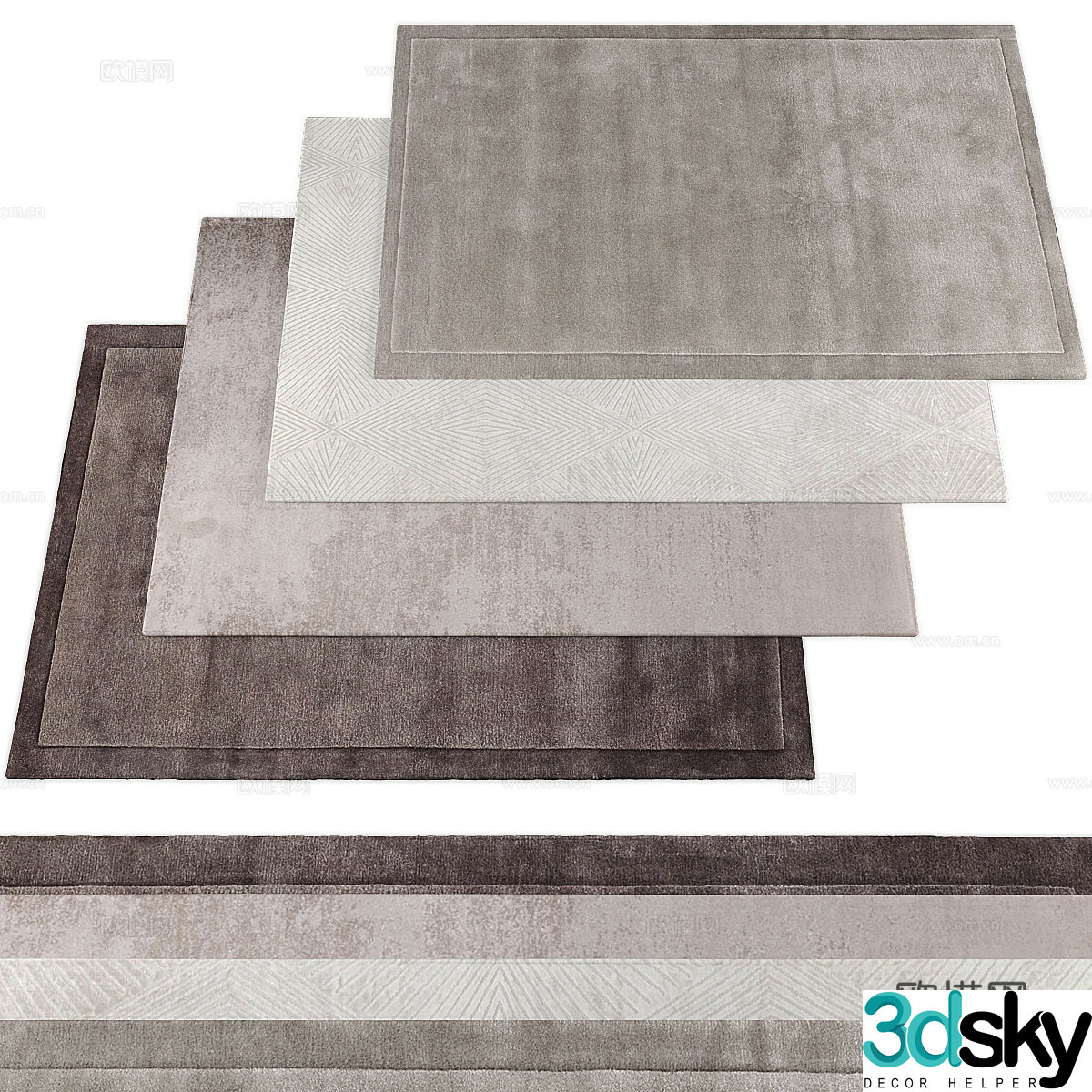 New Chinese style fabric carpet 3D model