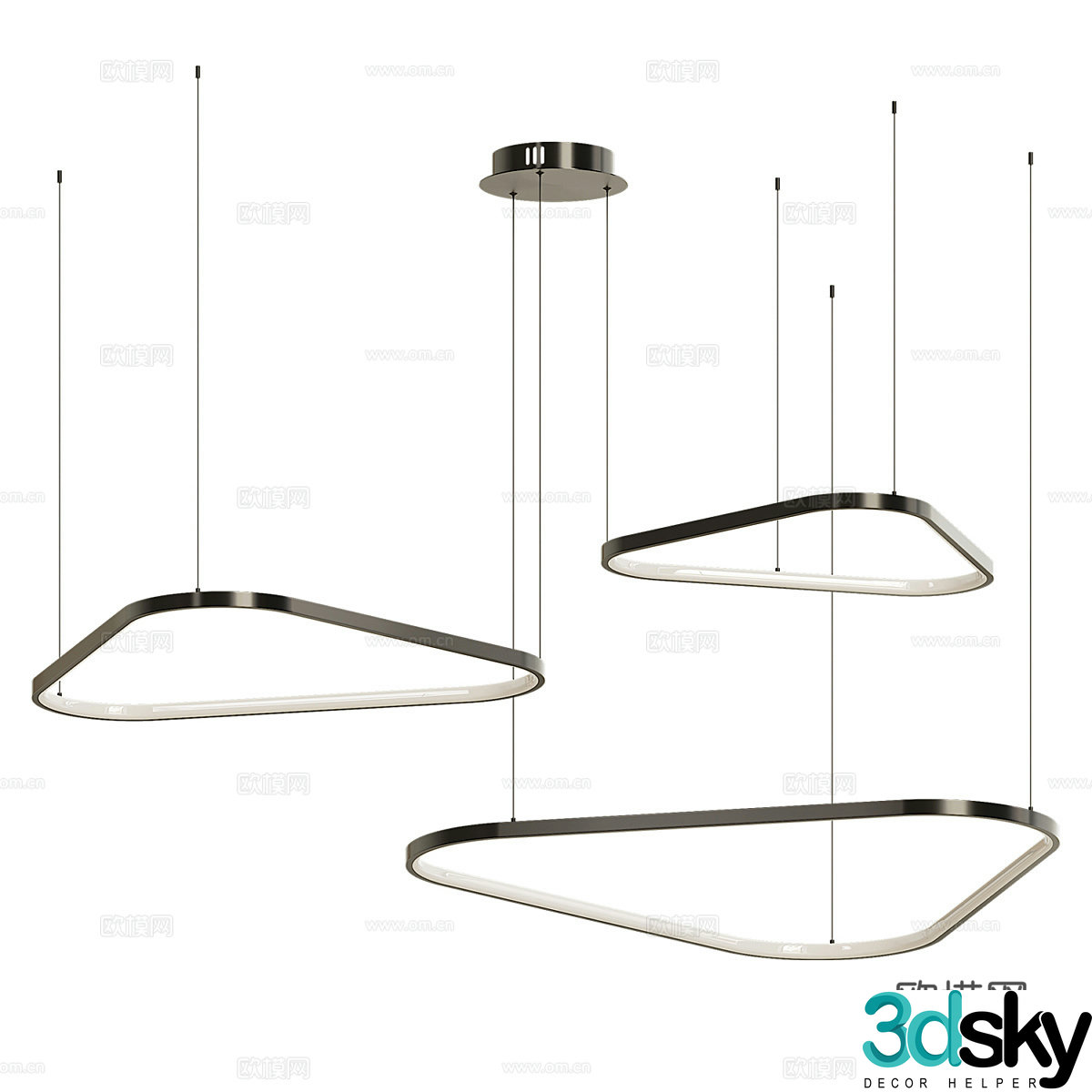 Modern Italian minimalist decorative chandelier 3d model