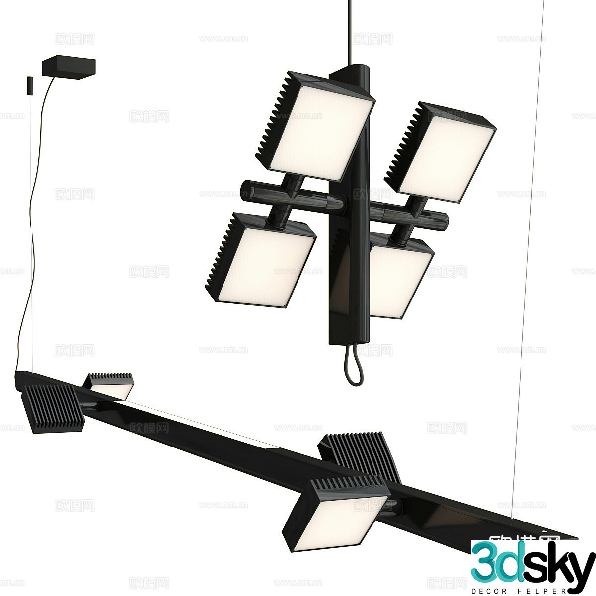 Modern Italian minimalist DORVAL decorative chandelier 3d model