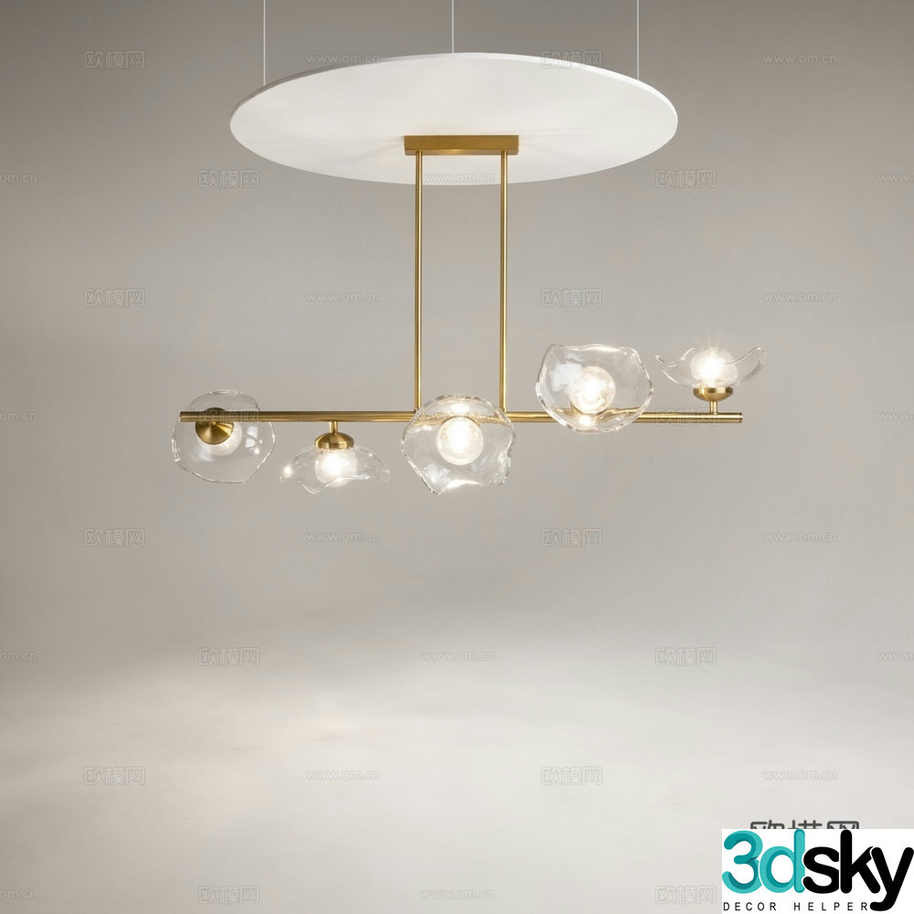 Now glass chandelier 3d model