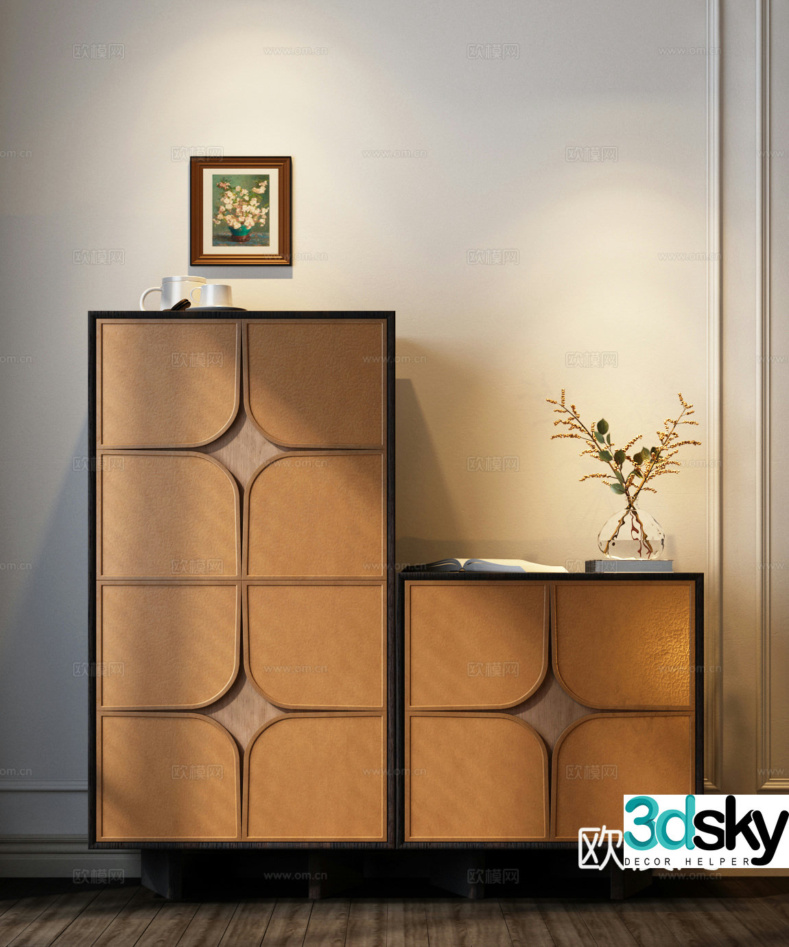 Modern chest of drawers decorative cabinet 3d model