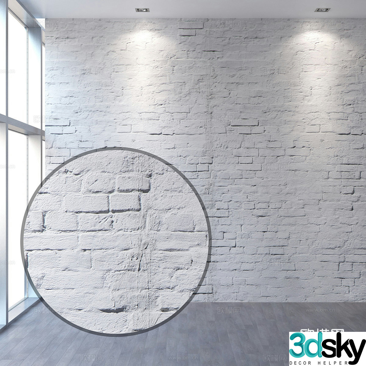 Old brick wall 3d model