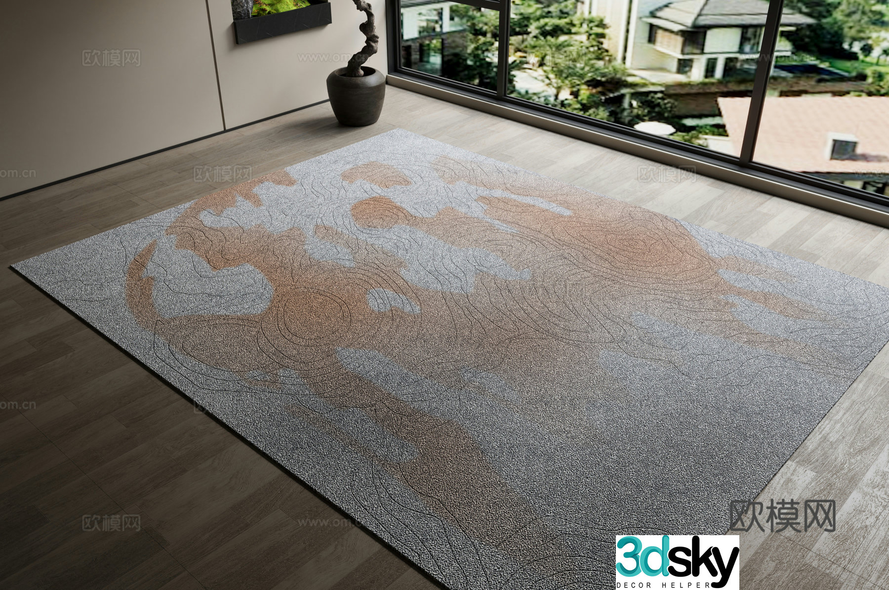 Modern art carpet 3d model