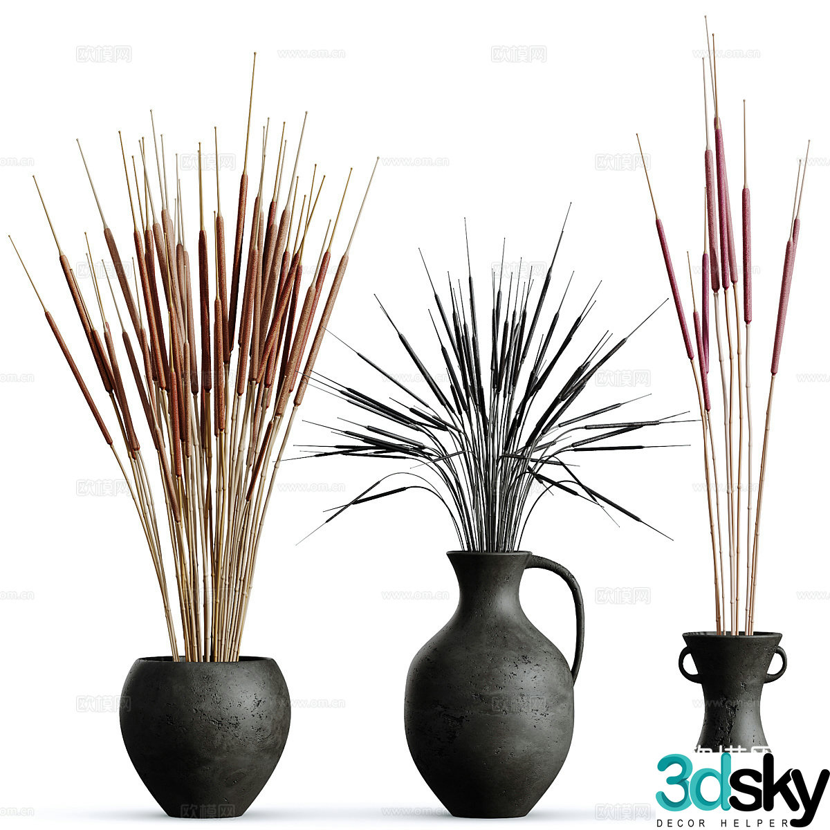 New Chinese style waive vase flower art 3D model