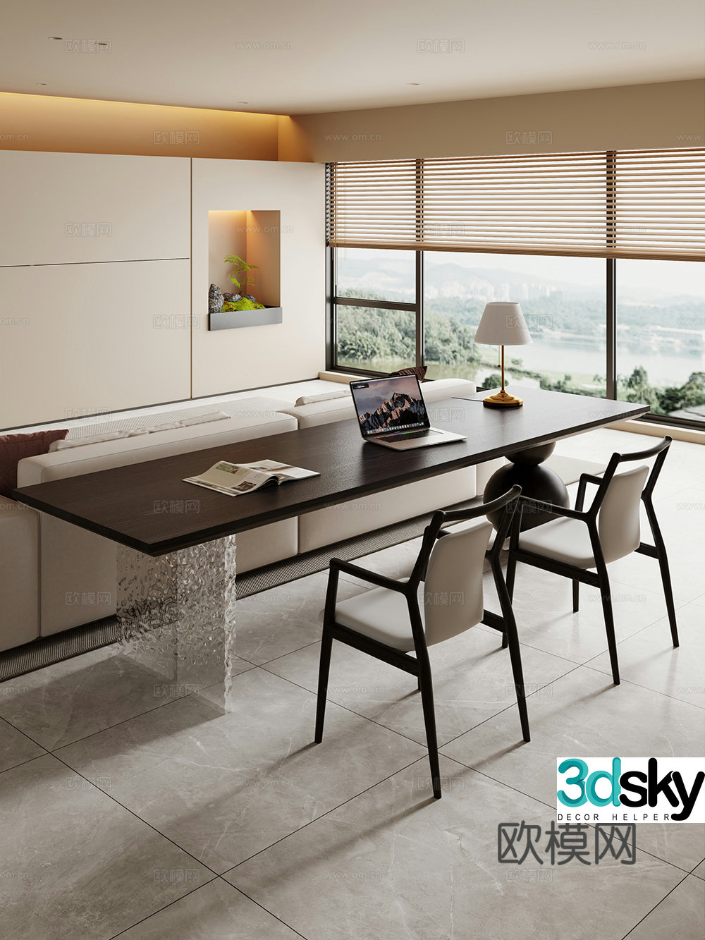 Current horizontal hall table tea table big table desk computer desk simple desk 3D model