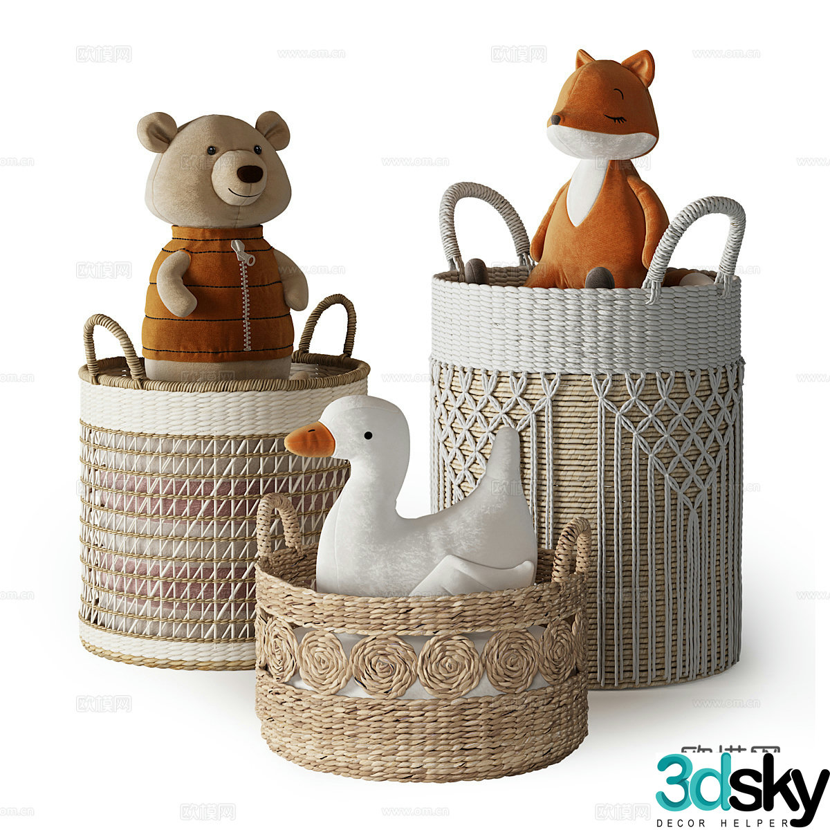 Modern cream style children’s toys 3d model