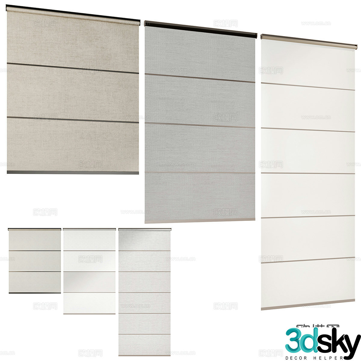 Modern Italian minimalist roller blind 3D model