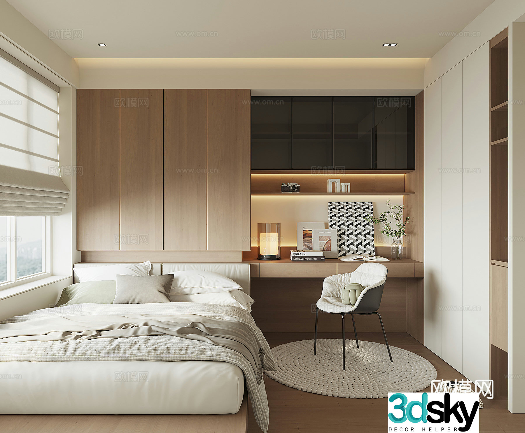 Modern tatami bedroom 3d model