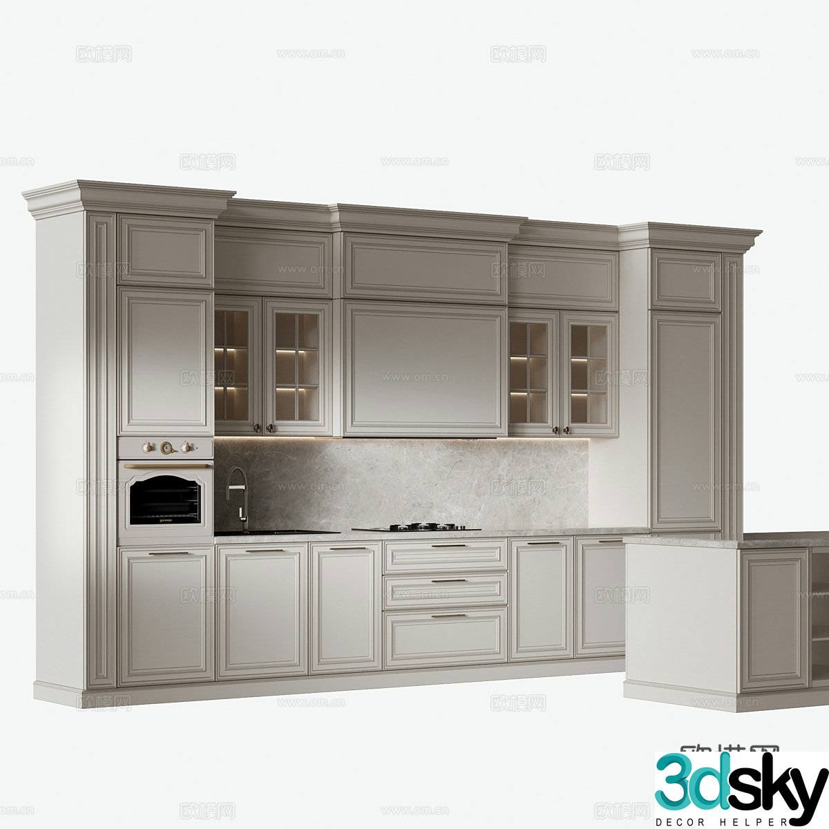 American simple cabinet 3d model