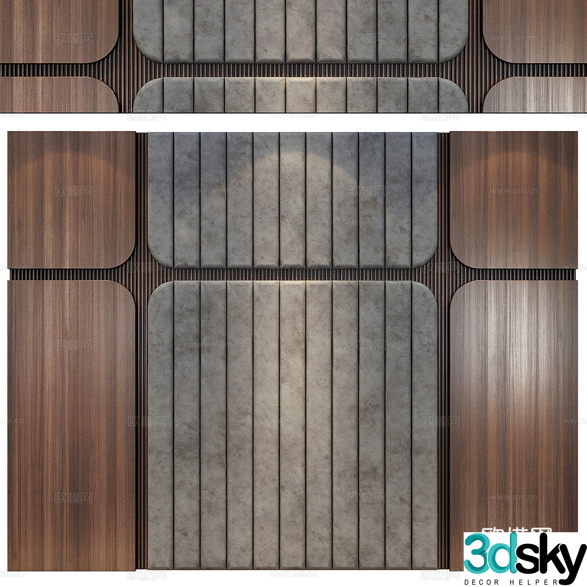 New Chinese style decorative wall panel 3D model