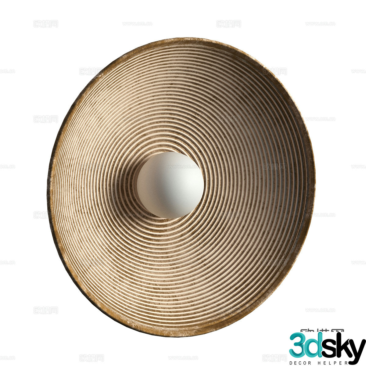 New Chinese style Wavia disc decorative wall light 3D model