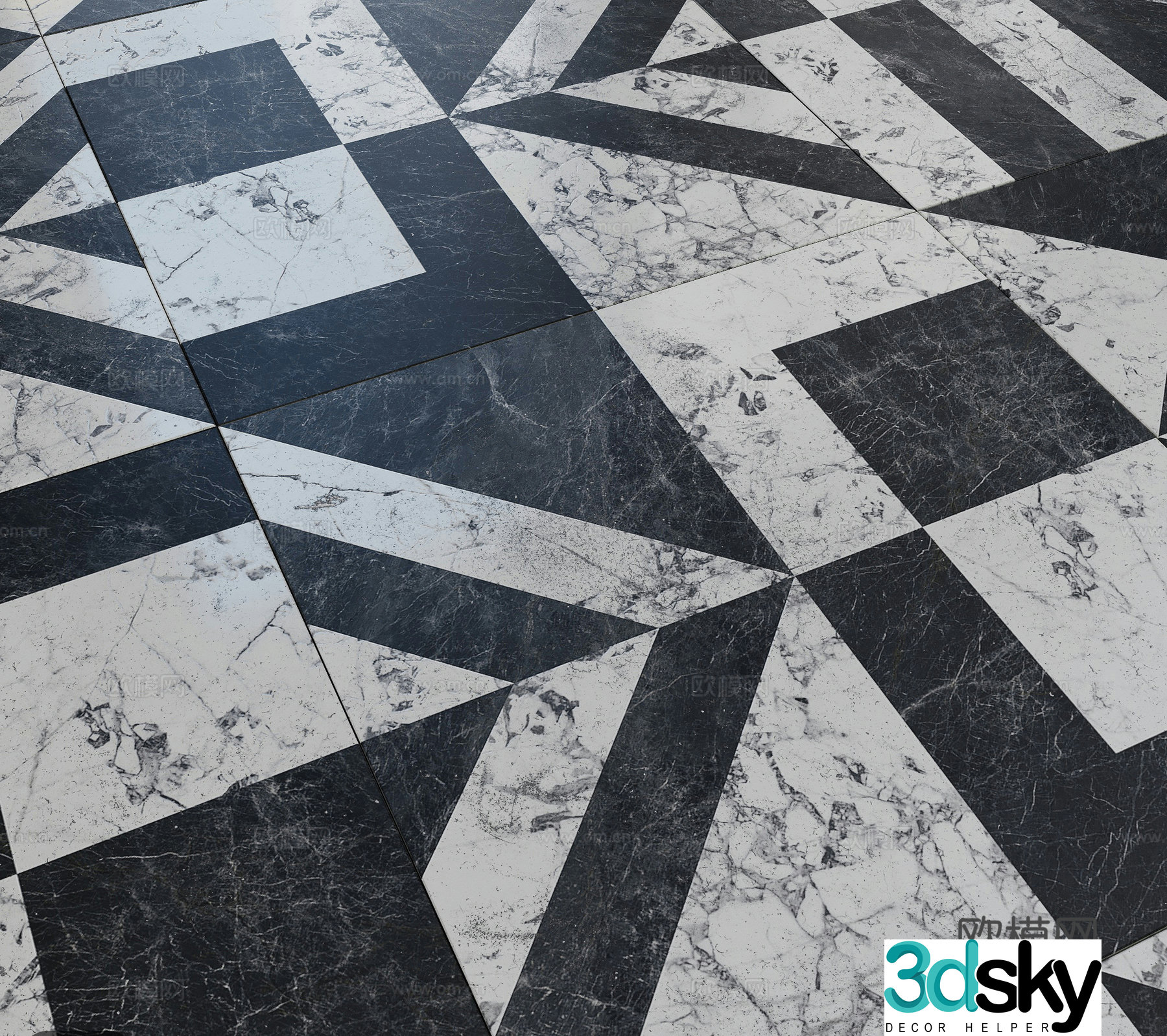 Marble parquet floor 3d model