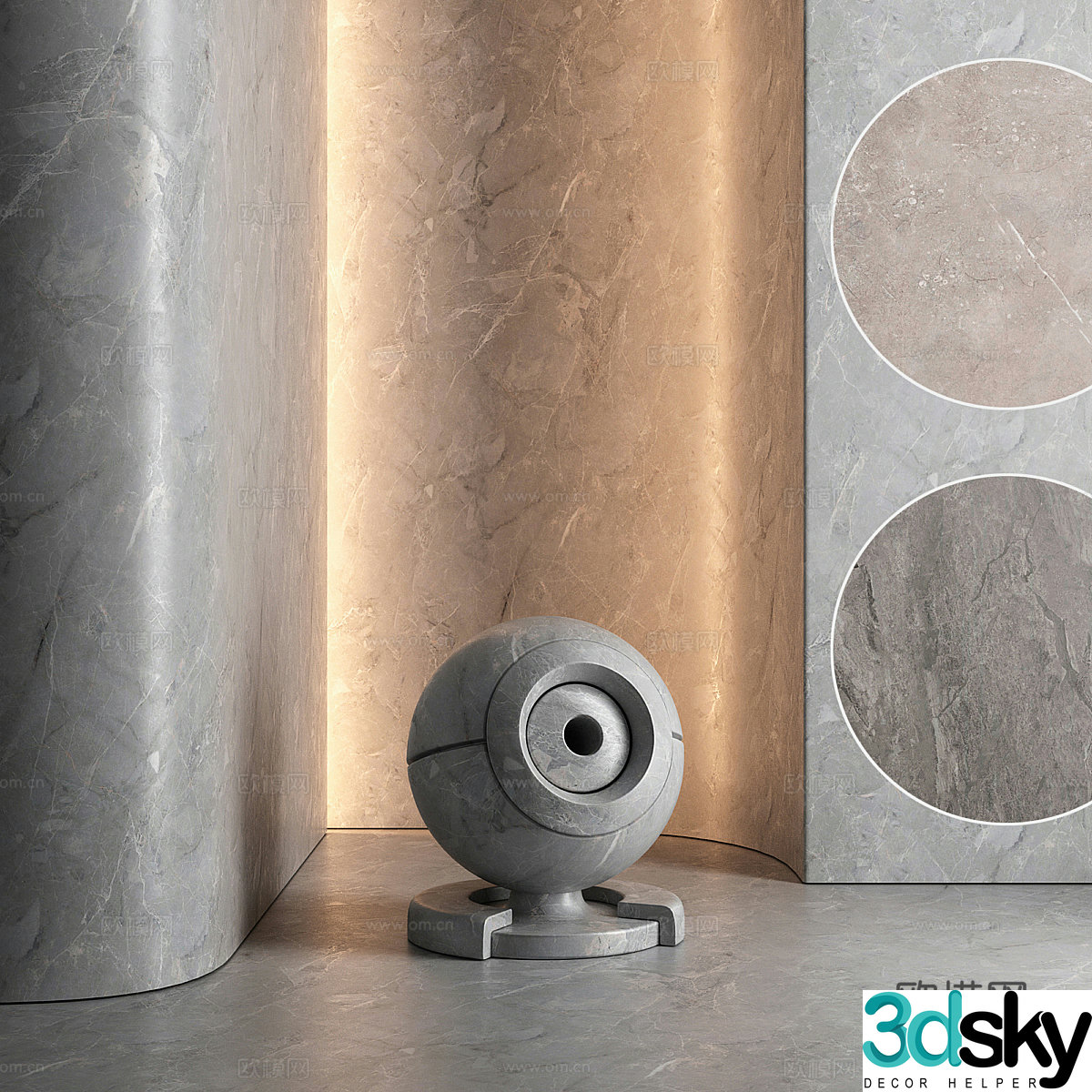 Modern stone marble stone slab luxury stone marble wall 3d model