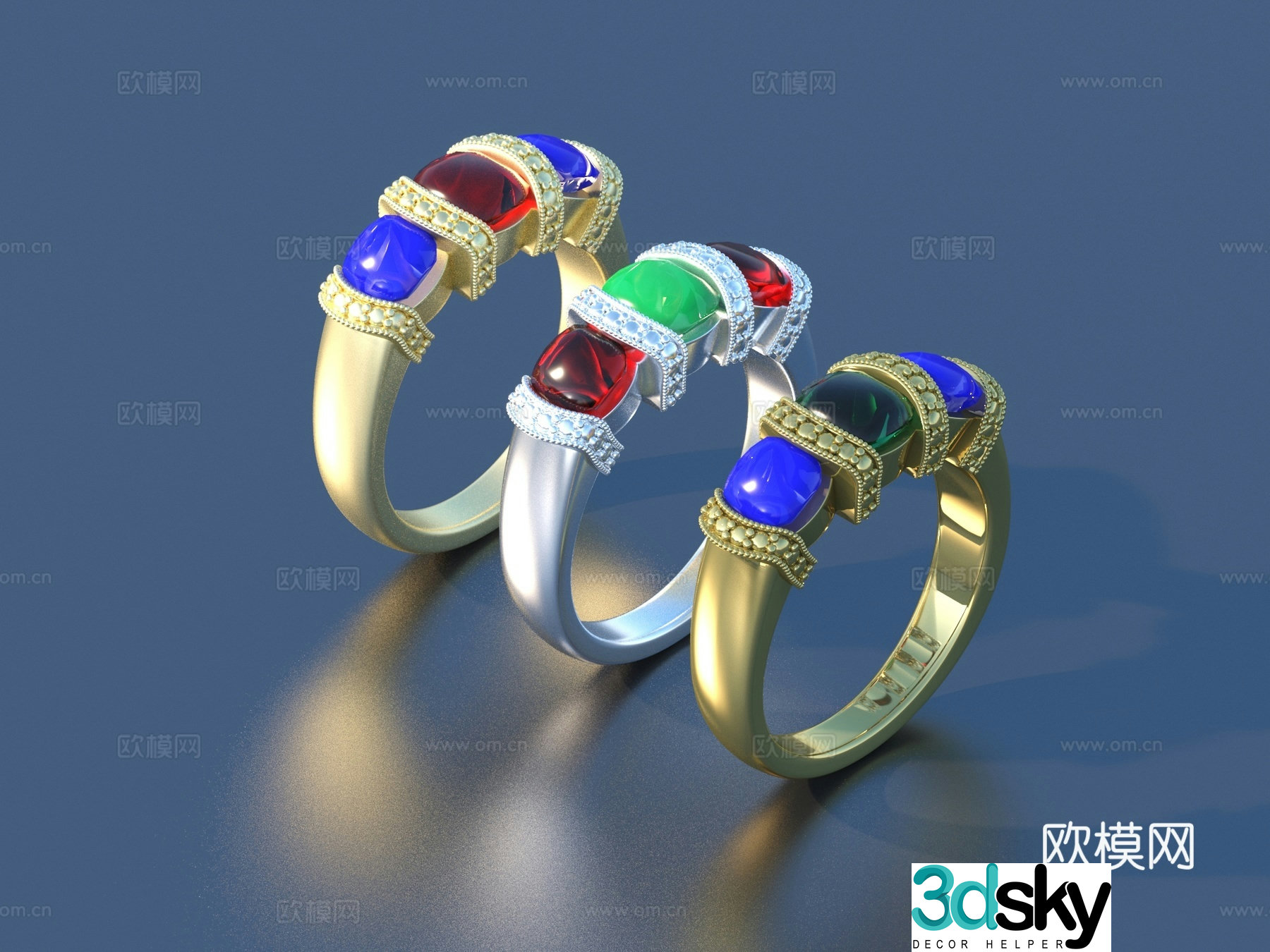Ring Diamond Ring Gem Ring Gold Ring Silver Ring Jewelry 3D Model