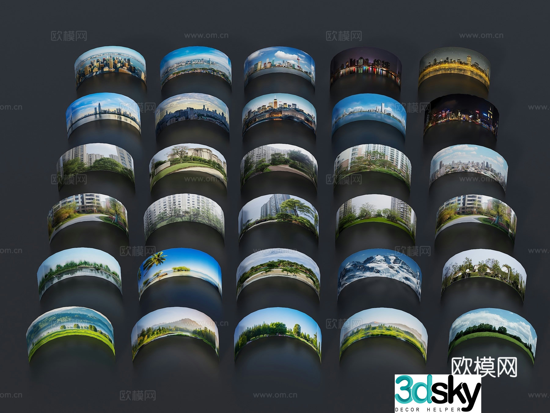 Modern city exterior garden landscape exterior community exterior city night view community exterior 3D model