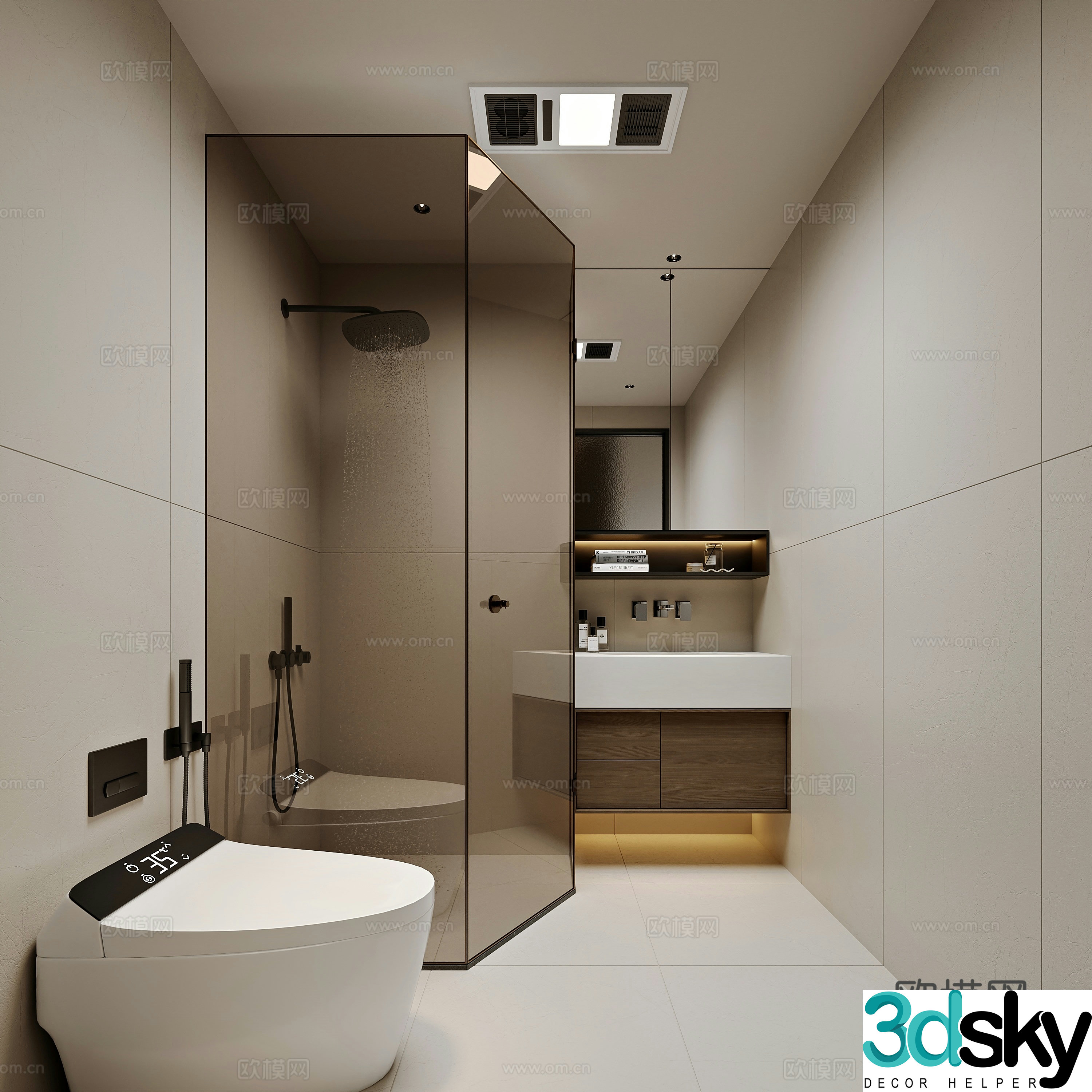 Modern style home kitchen 3d model