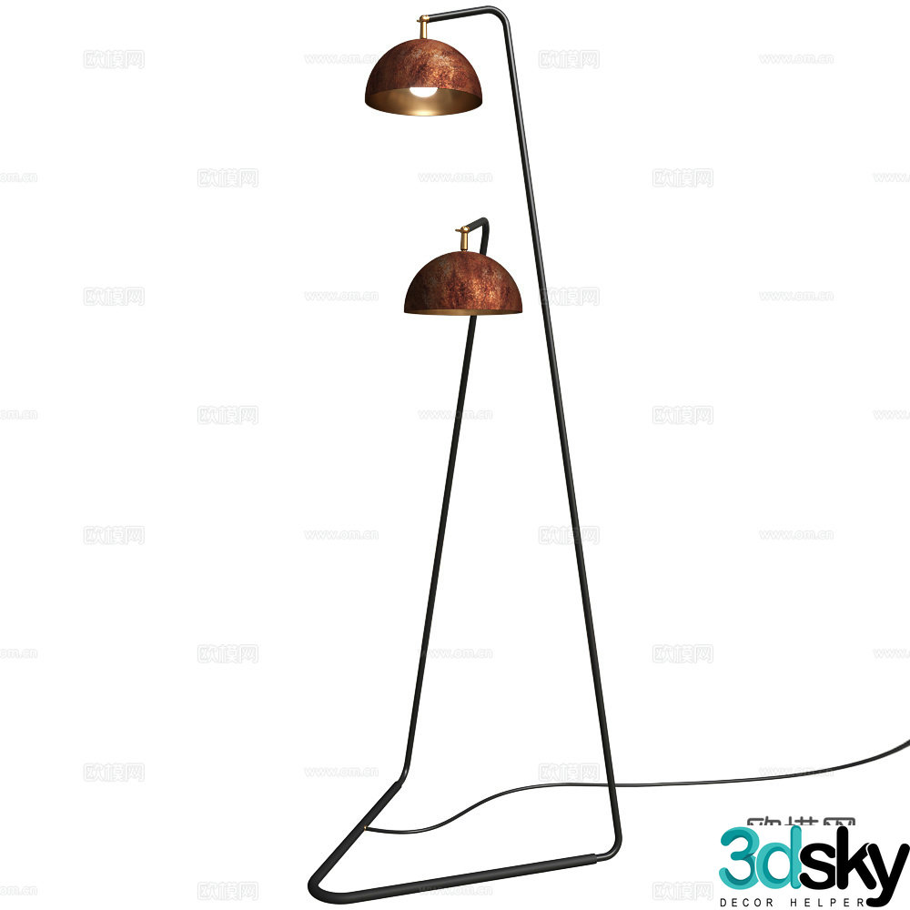 New Chinese style light luxury floor lamp 3D model