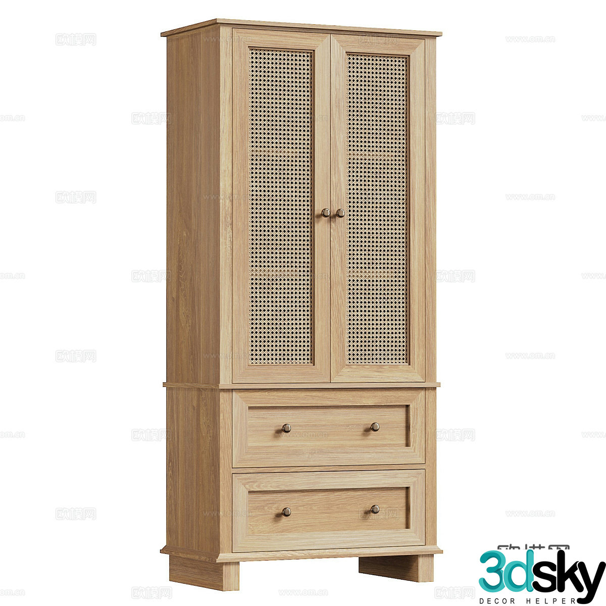 New Chinese style Accent finished wardrobe 3D model