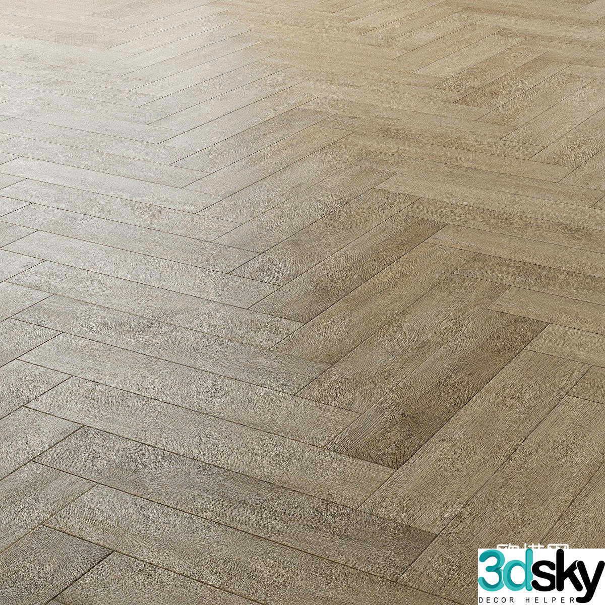 Modern creamy wood floor 3d model