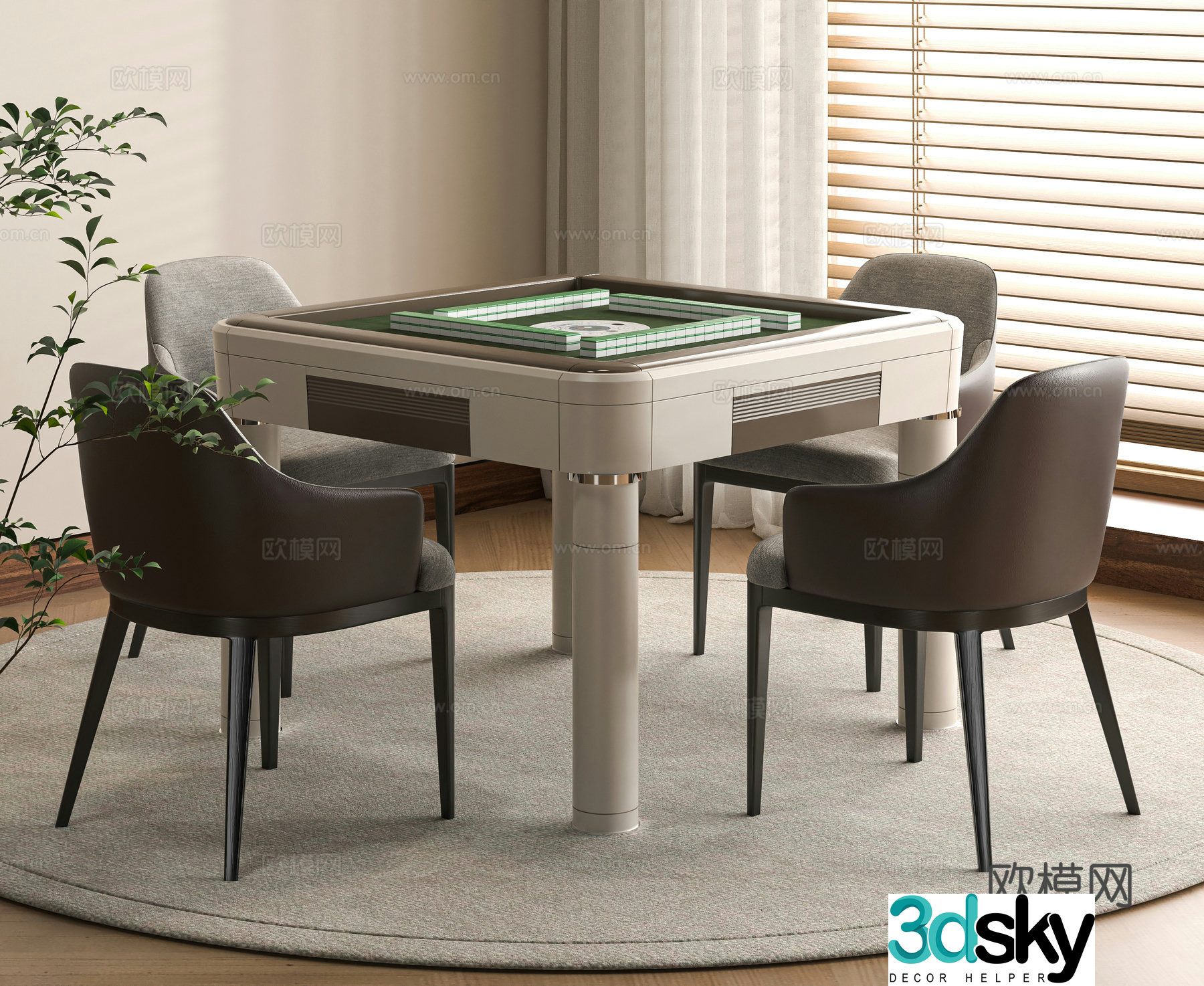 Modern mahjong table 3d model