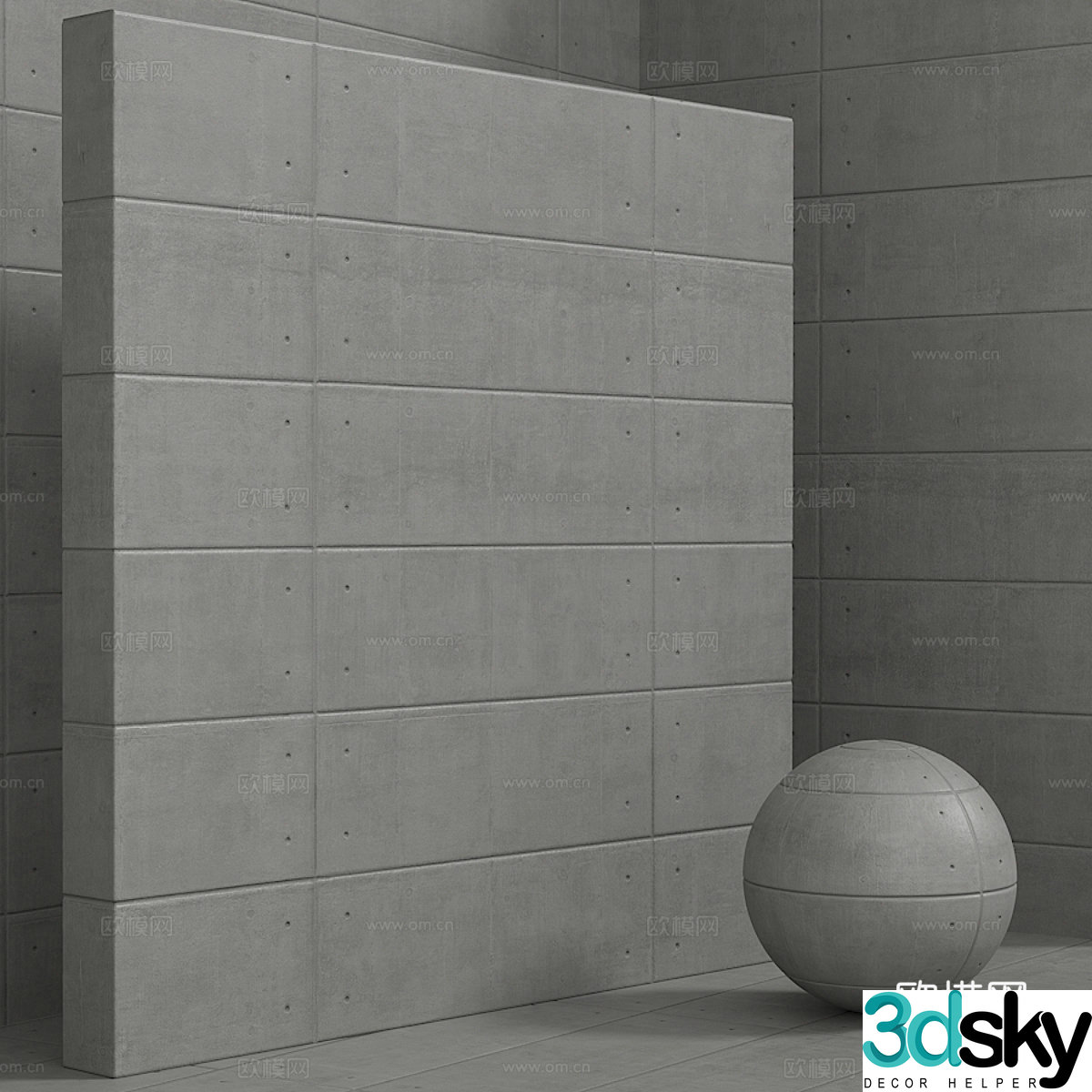 Concrete wall panel Concrete brick wall 3D model