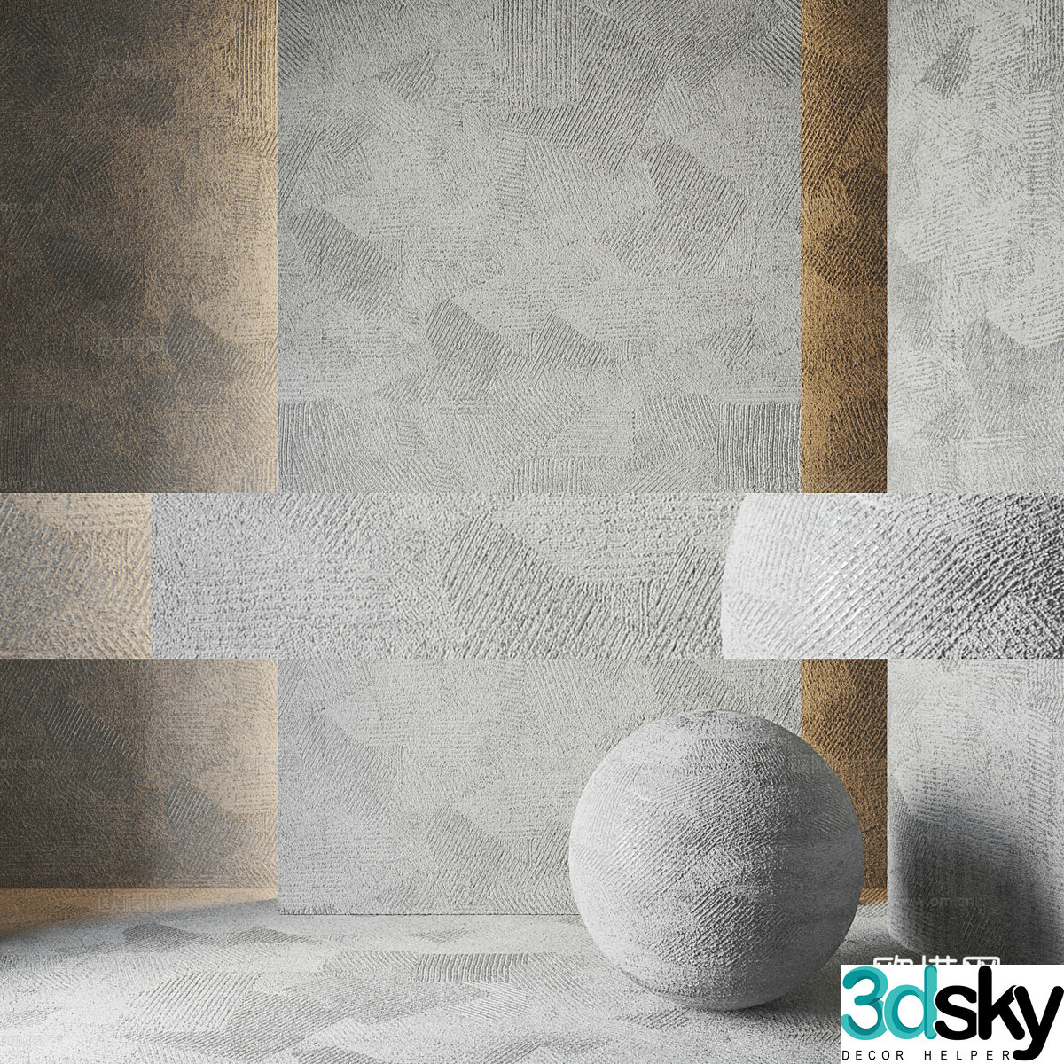 Art paint Microcement wall Malay paint Diatom mud 3D model