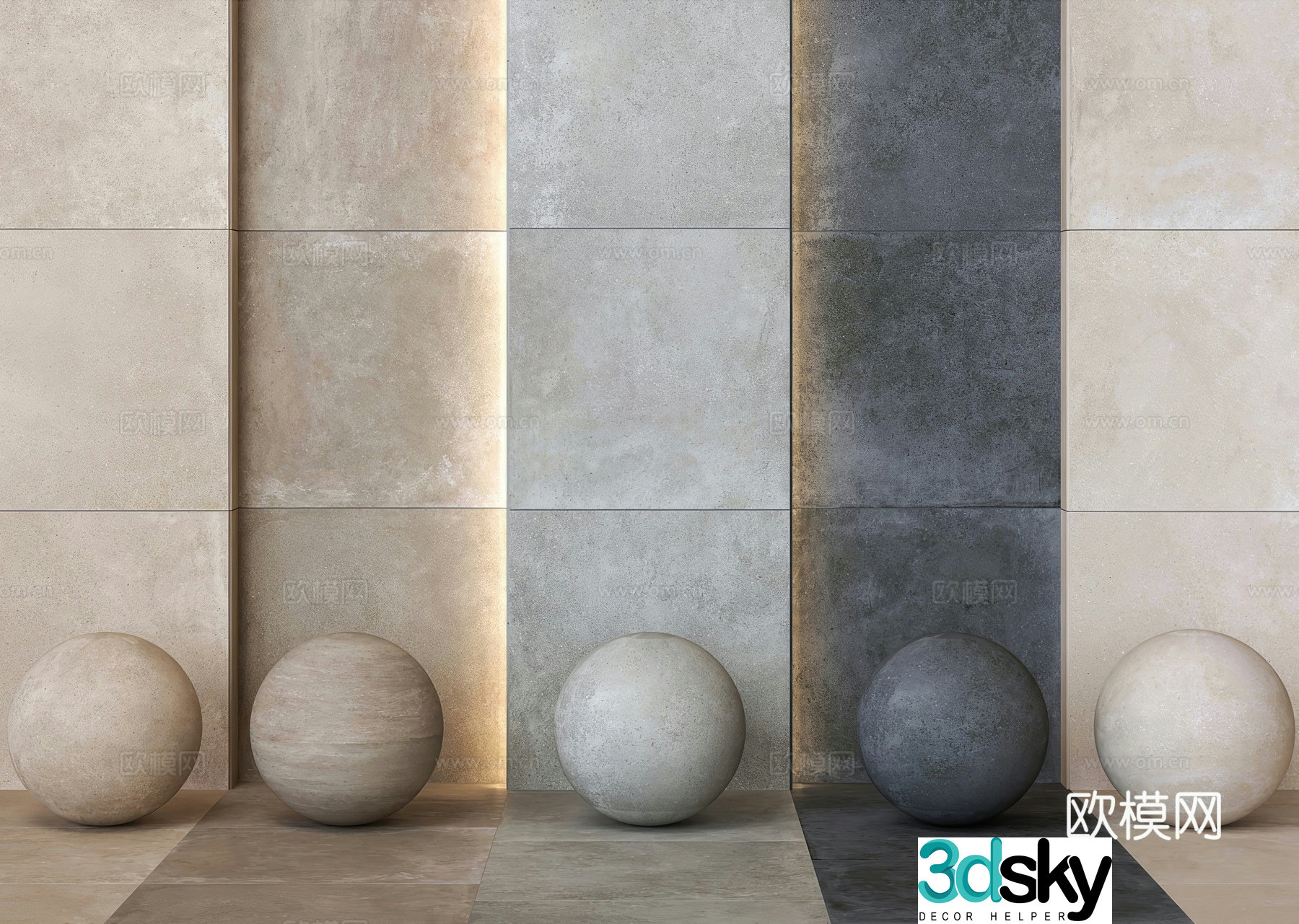 Modern retro tiles Solid color wall tiles and floor tiles Antique tiles Cement brick 3D model