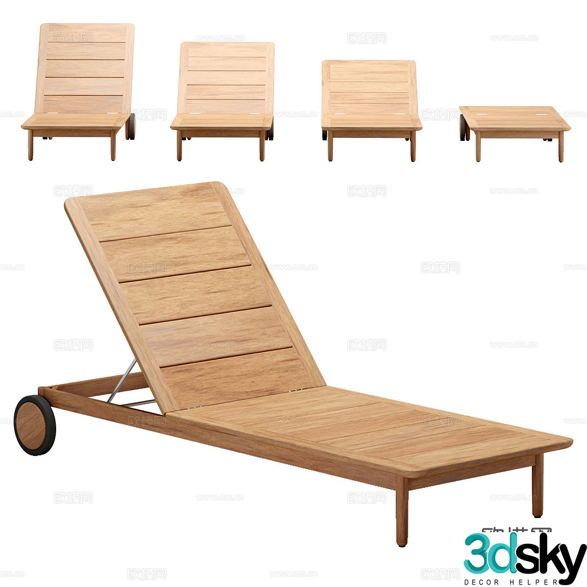 Modern KOSTER sun lounger 3d model